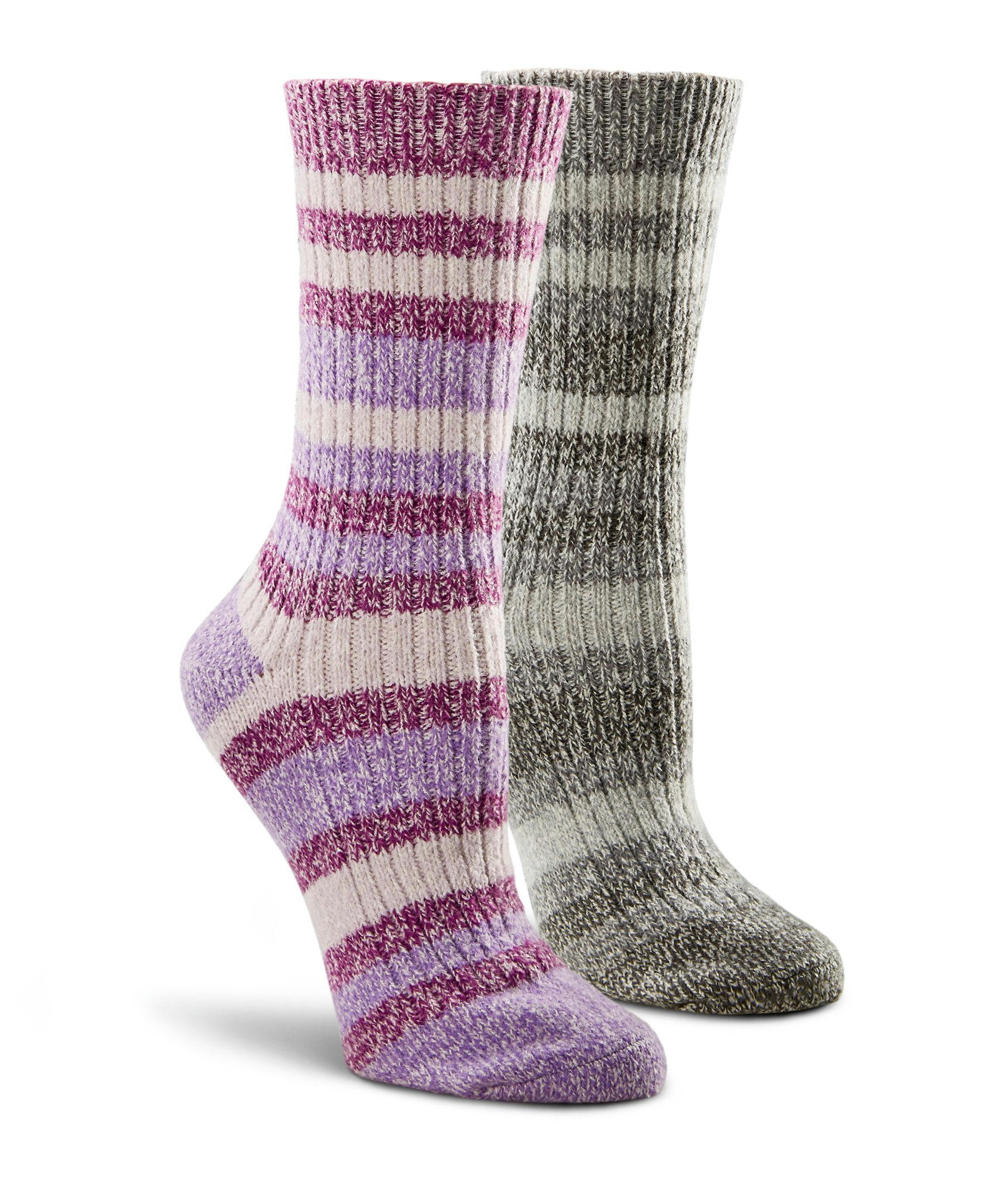 Columbia Women's 2-Pack Super Soft Canyon Stripe Crew Sock