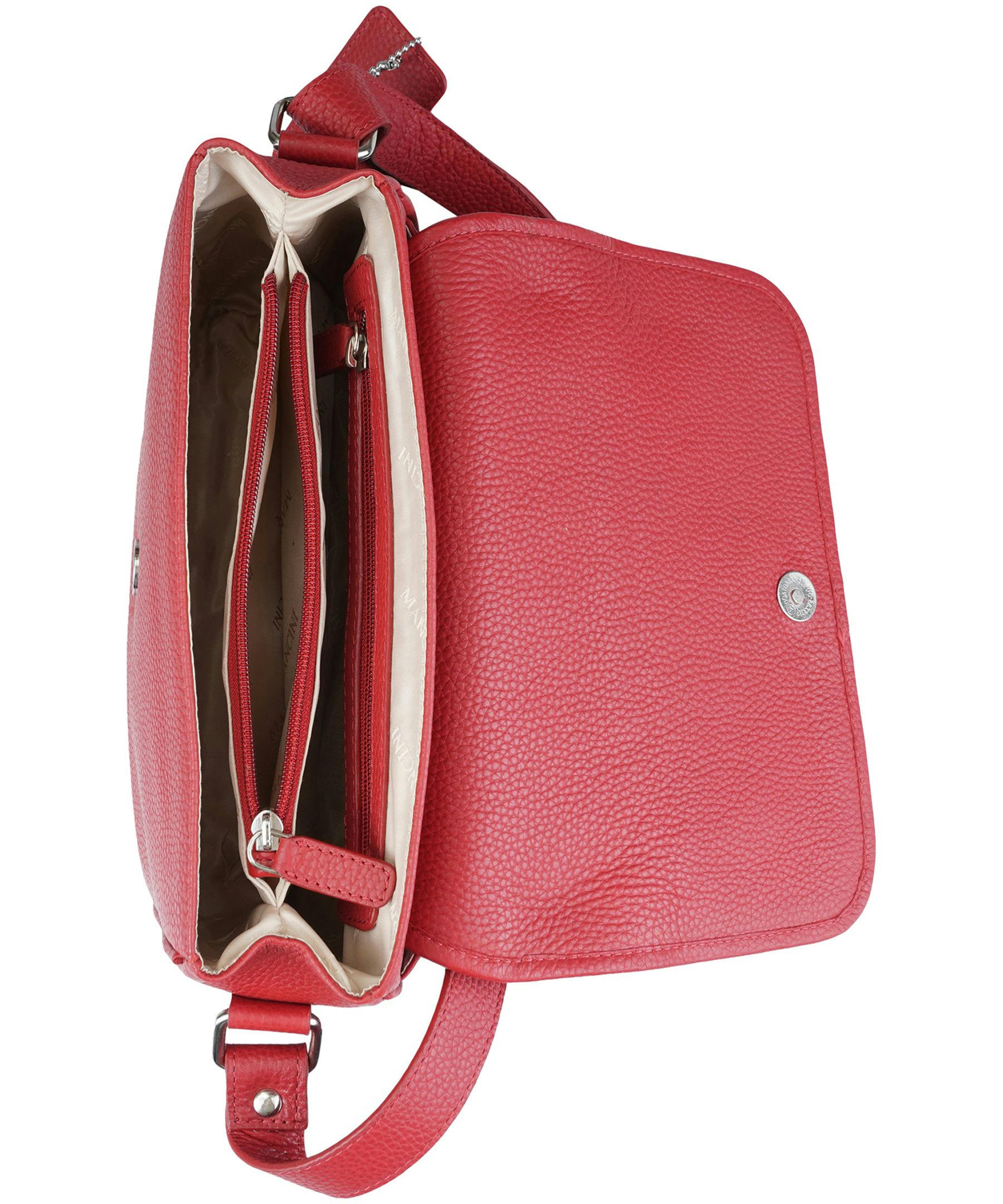 Mancini Leather Goods Women's Pebelled Kemberly Flap Closure Handbag