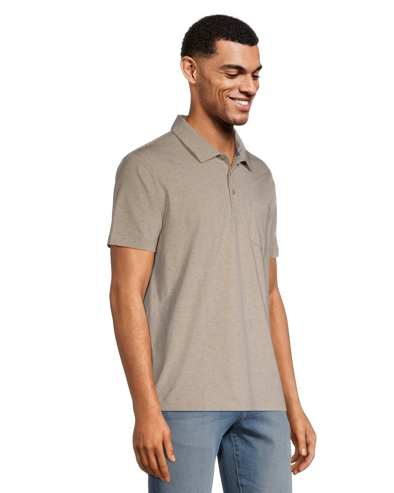 Denver Hayes Men's Tag Free Seasonal Stretch Polo Shirt