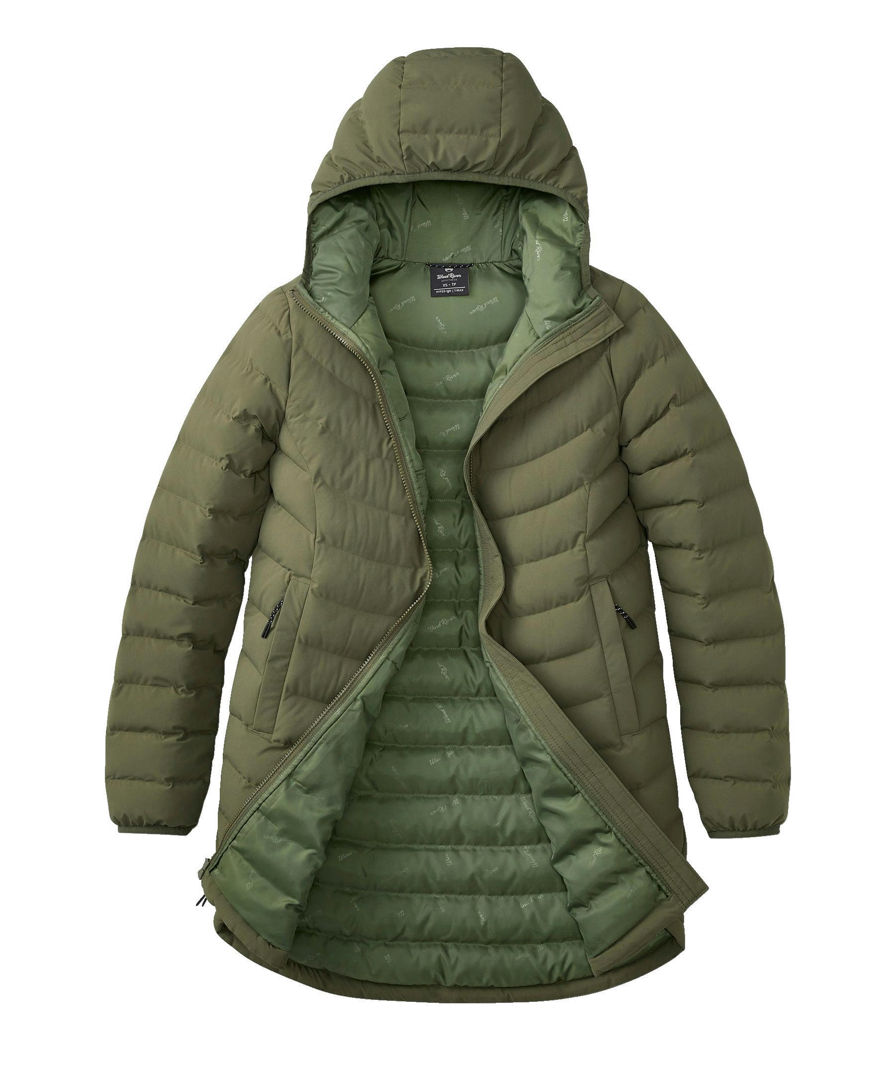 WindRiver Women's Hyper-Dri HD1 Water Repellent T-MAX Insulated Long Puffer Jacket