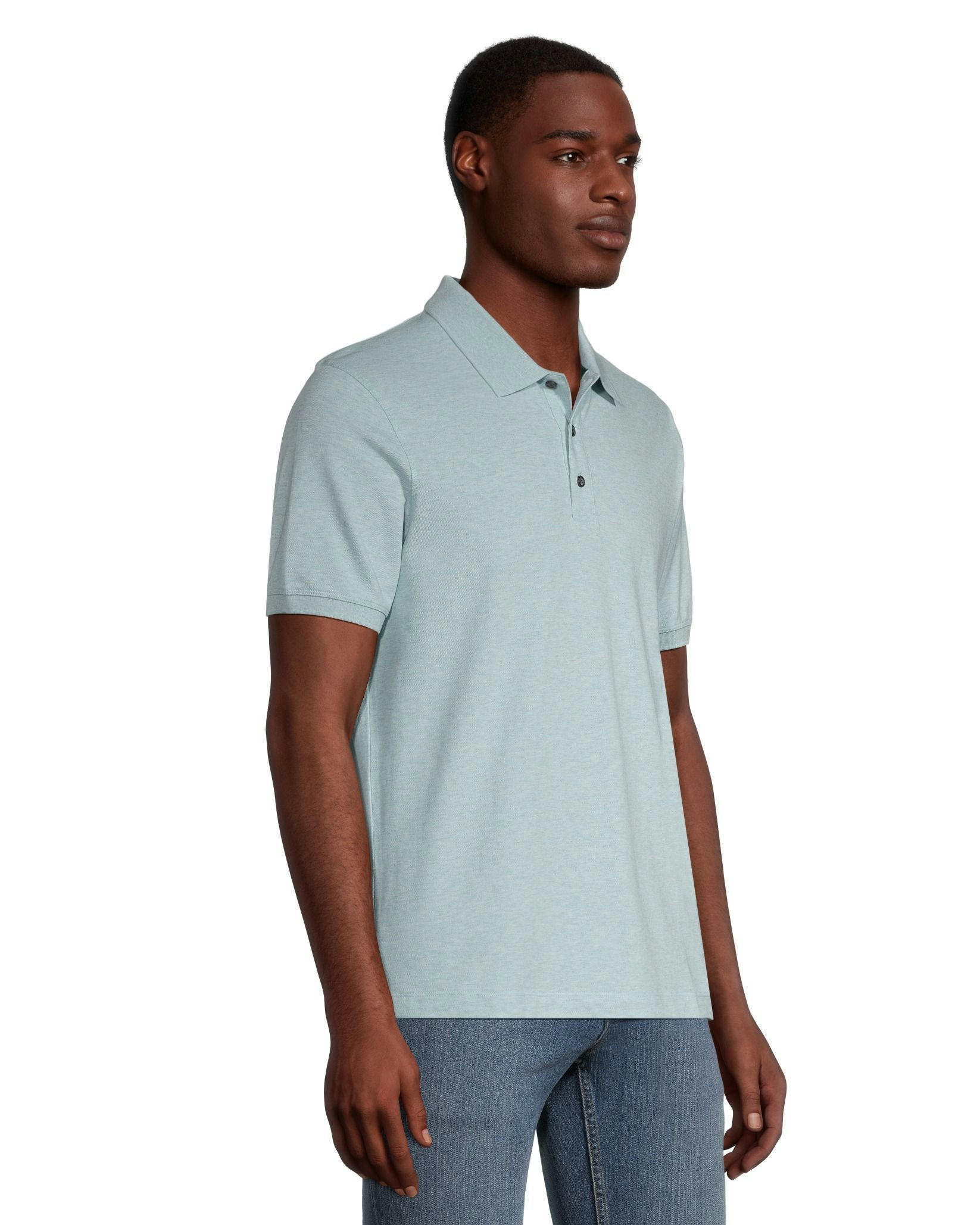 Denver Hayes Men's 50 Wash Stretch Pique Modern Fit Polo Shirt