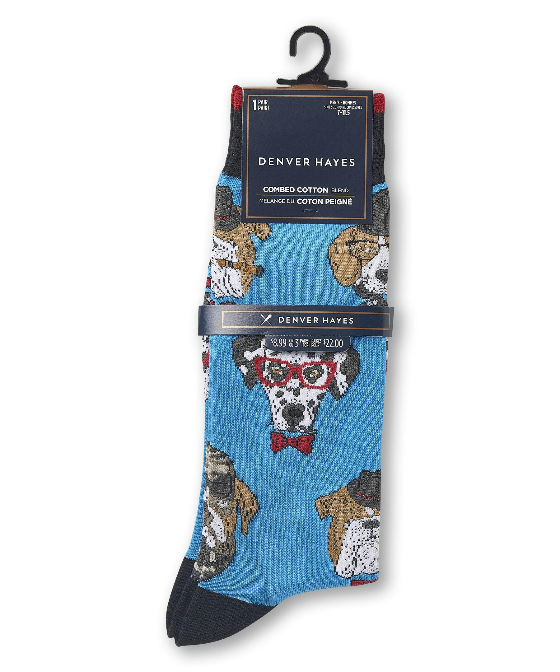 Denver Hayes Men's FRESHTECH® Animal Pattern Casual Crew Socks