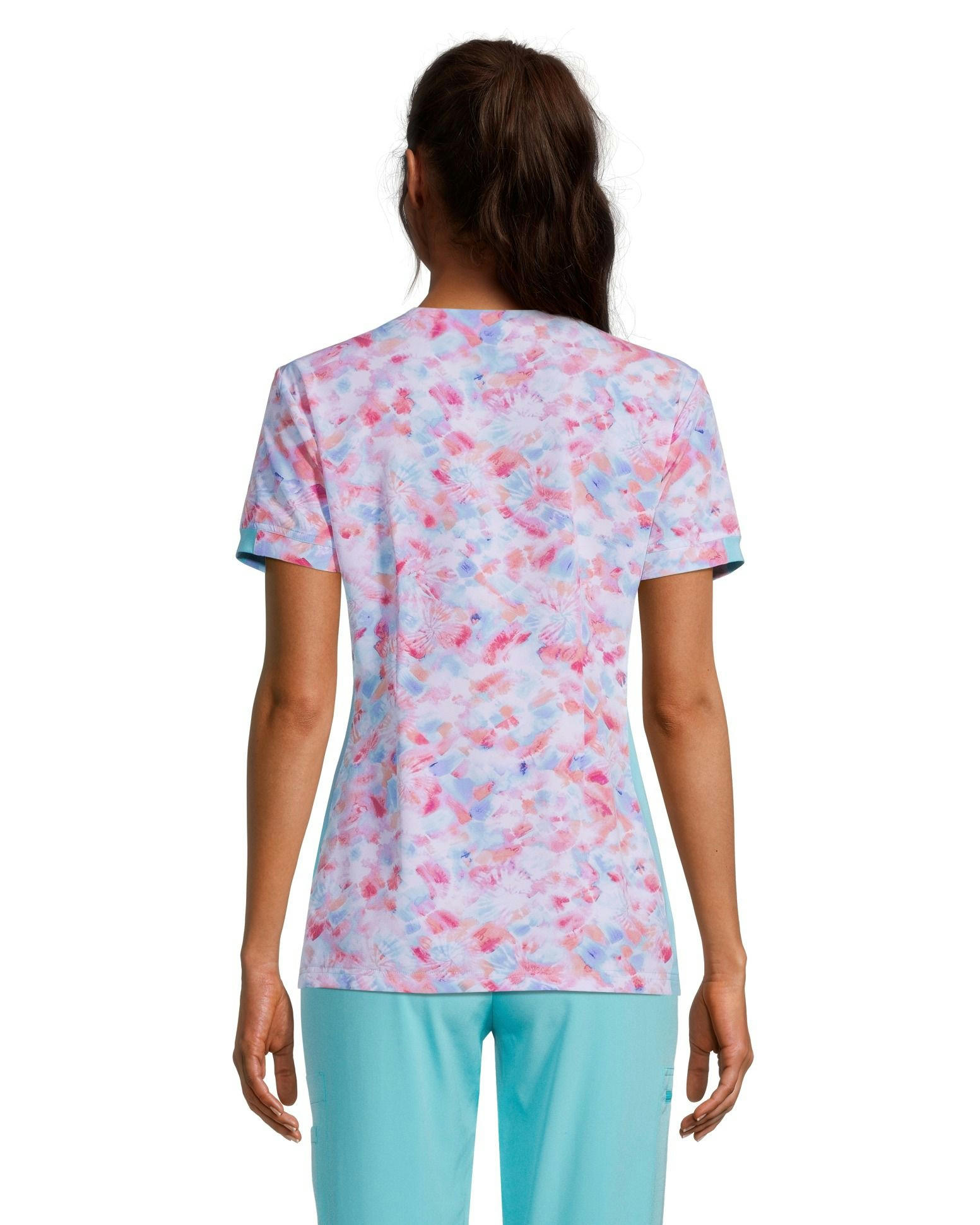 Scrubletics Women's 2 Pocket V-Neck Scrub Top - Kangaroo Pocket Groove Berry