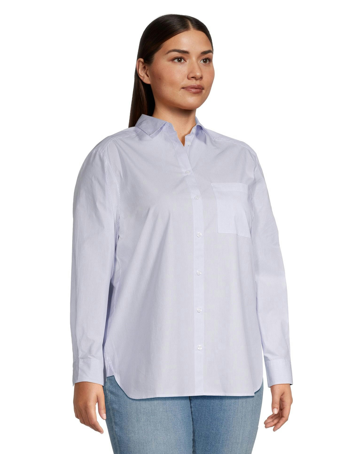 Denver Hayes Women's Semi Fit Button Up Long Sleeve Shirt