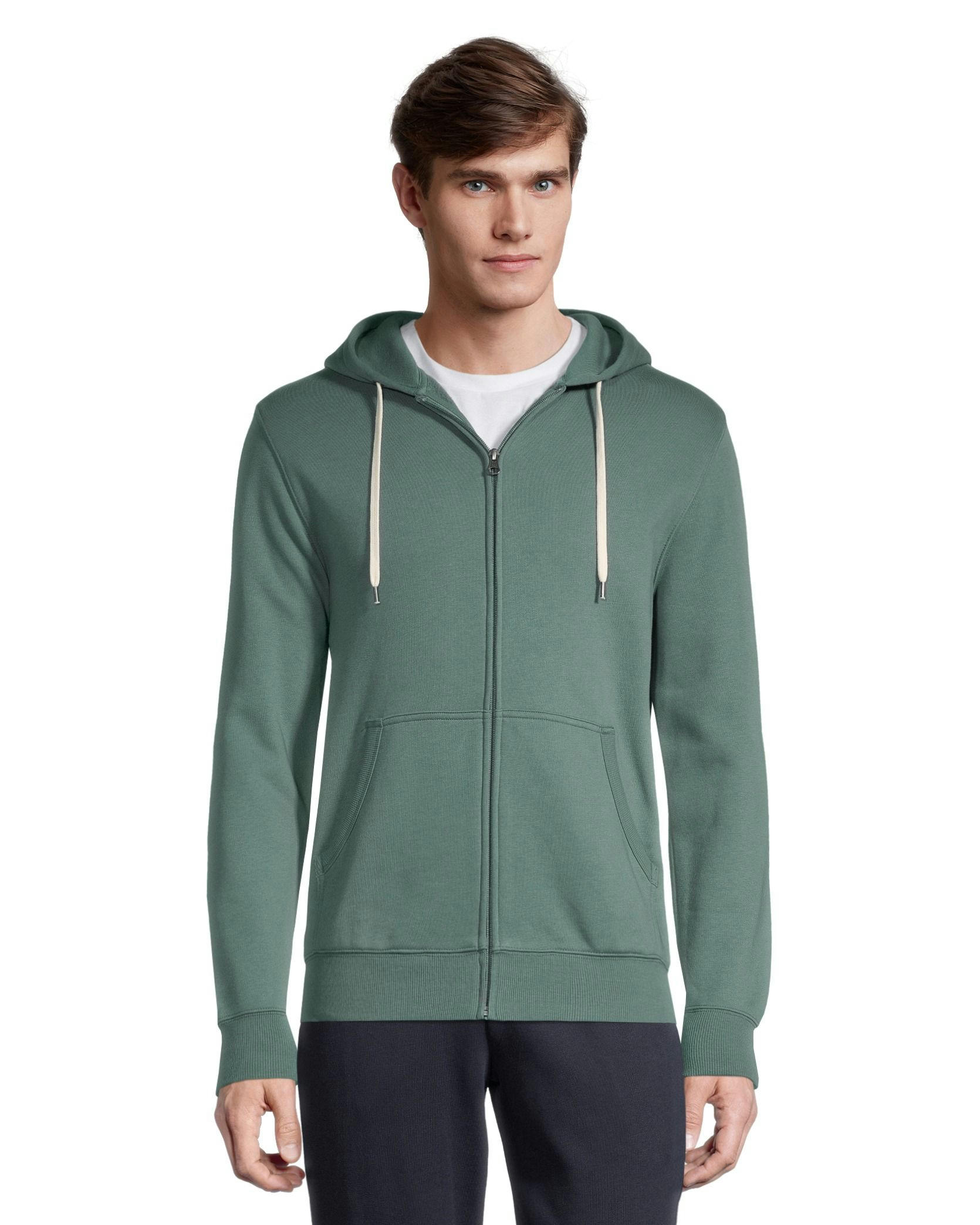 Denver Hayes Men's Fleece Long Sleeve Full Zip Kangaroo Pocket Hoodie