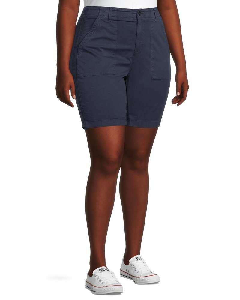 Denver Hayes Women's Garment Wash High Rise Bermuda Shorts