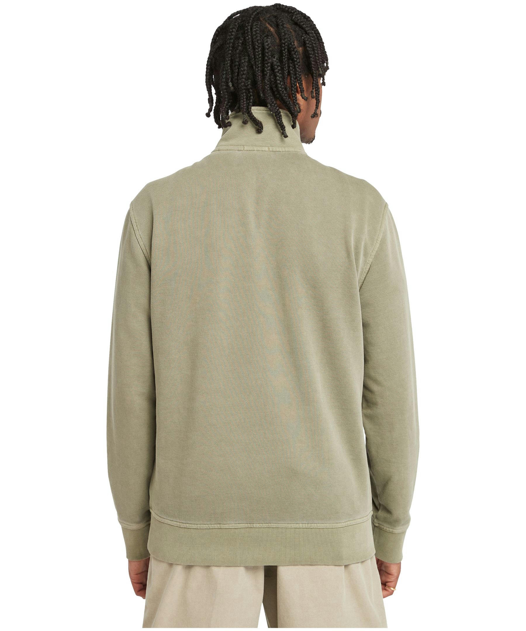 Timberland Men's Quarter Zip Garment Dye Fleece Sweatshirt