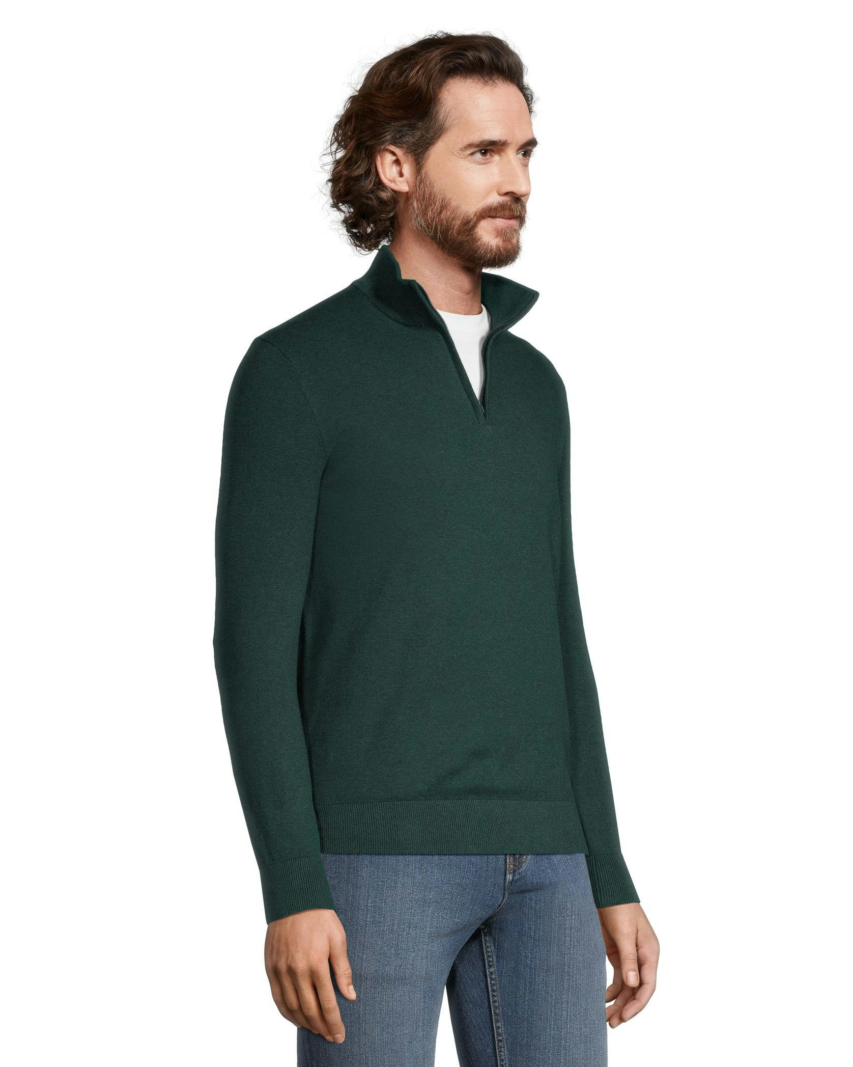 Denver Hayes Men's Soft Cotton 1/4 Zip Sweater