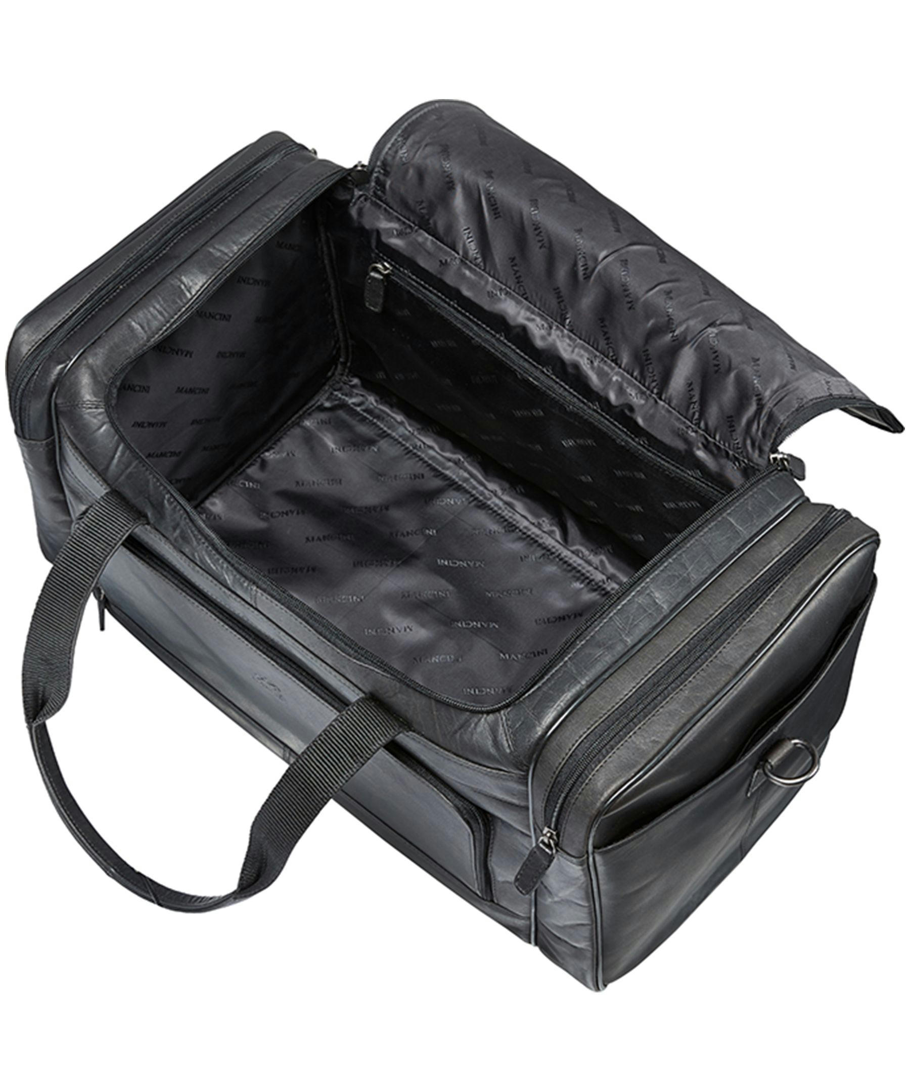 Mancini Leather Goods Unisex Buffalo Duffle Bag Black