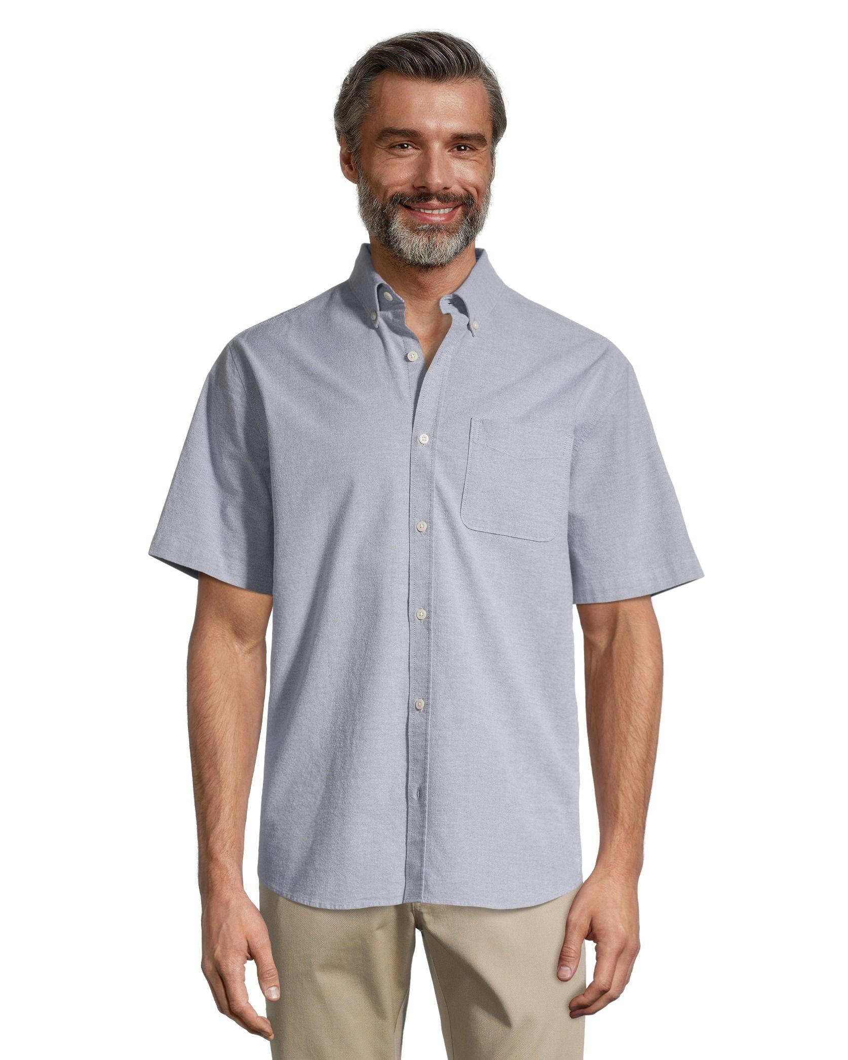 Denver Hayes Men's Classic Fit Short Sleeve Casual Oxford Shirt