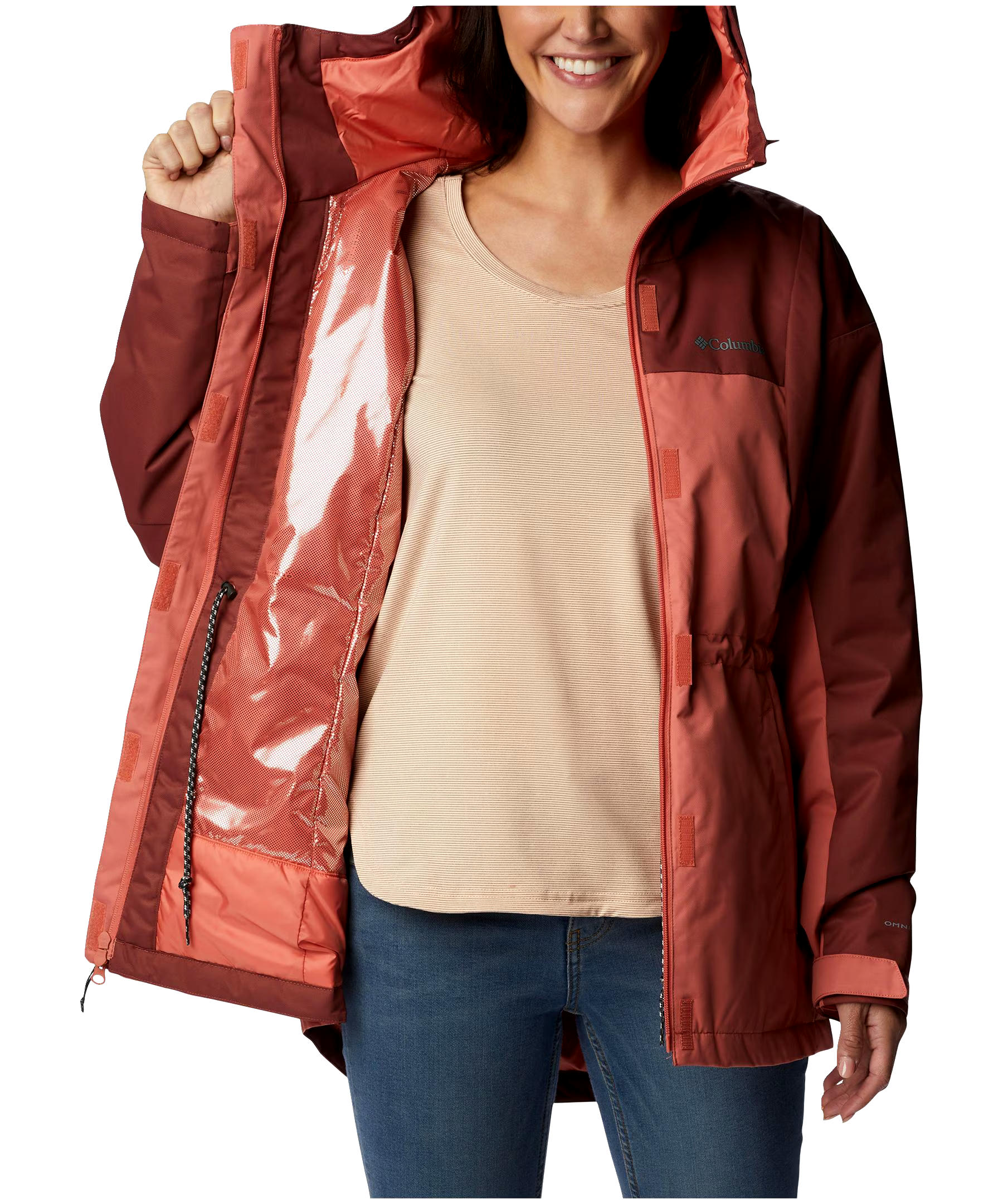 Columbia Women's Hikebound Long Omni-Heat Hooded Insulated Waterproof Rain Jacket