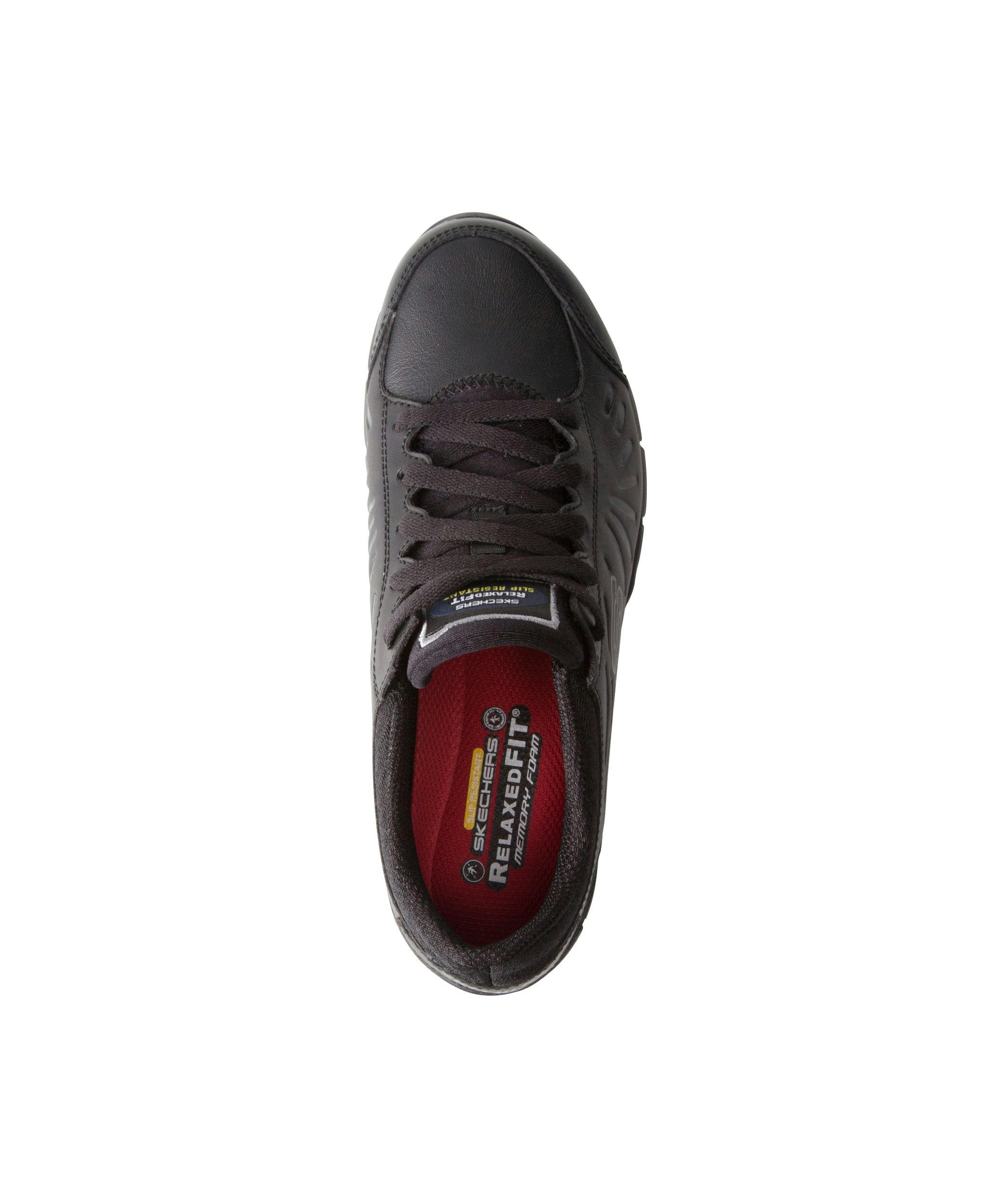 Skechers Women's Eldred Slip-Resistant Lace Up Shoes - Black