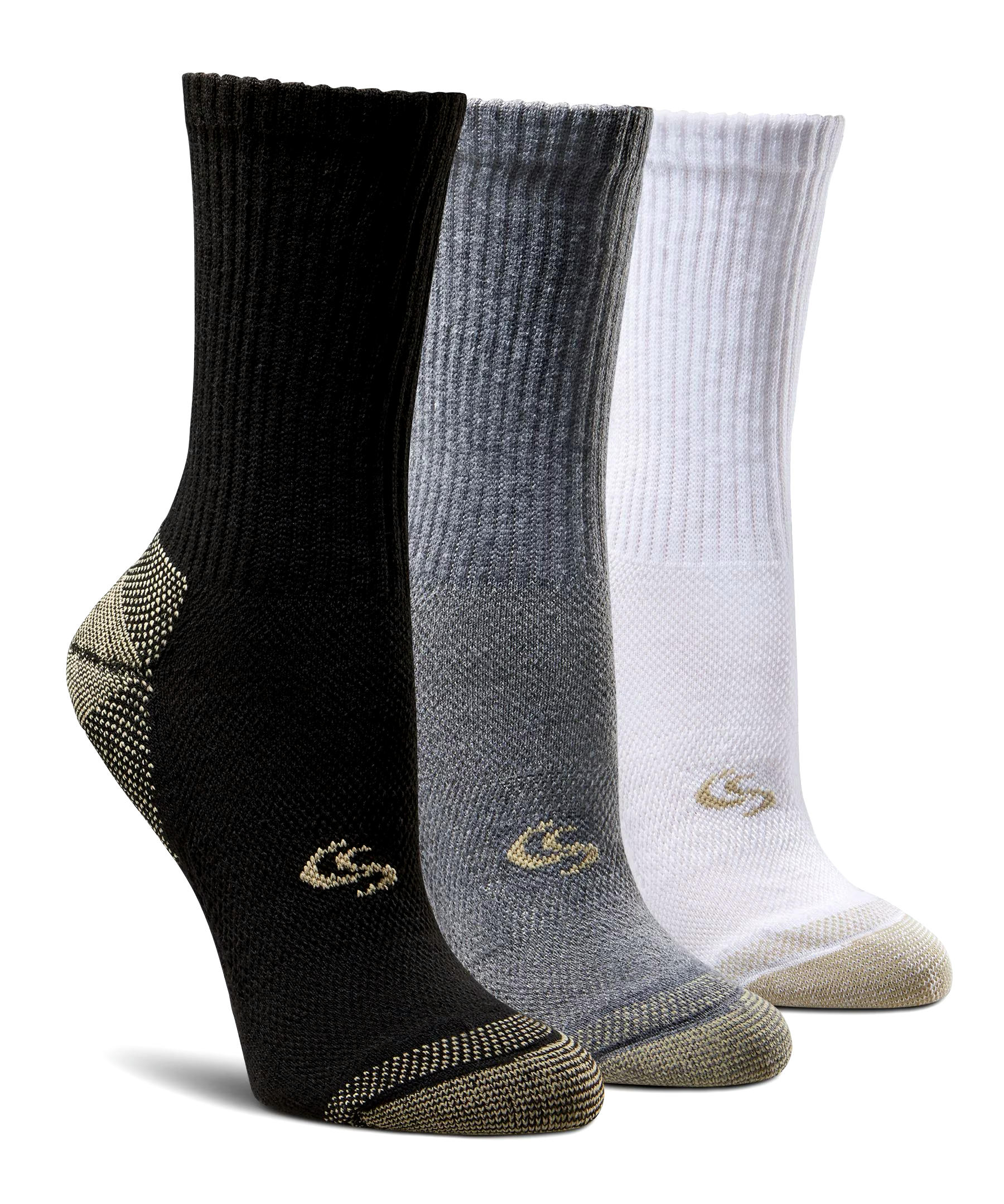 Copper Sole Women's 4 Pack Copper Ion Technology Athletic Crew Socks