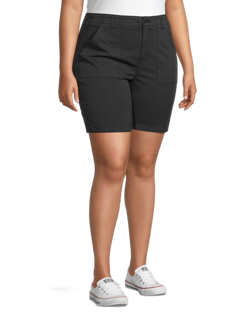 Denver Hayes Women's Garment Wash High Rise Bermuda Shorts