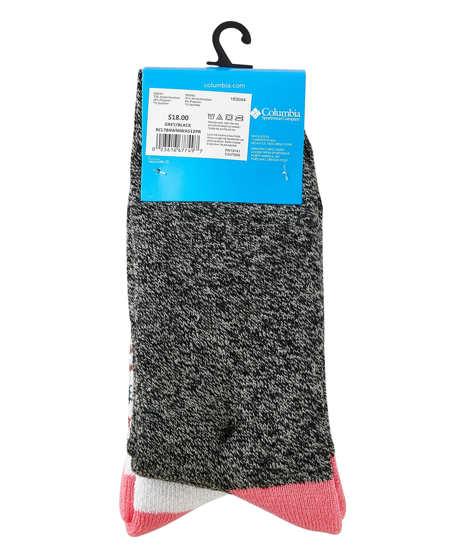 Columbia Women's 2 Pack Mid Weight Thermal Fleece Lined Crew Socks