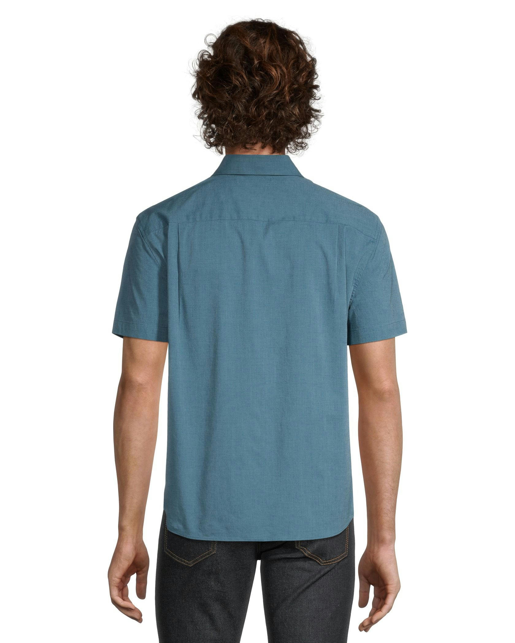 Denver Hayes Men's Premium End on End Modern Fit Short Sleeve Shirt