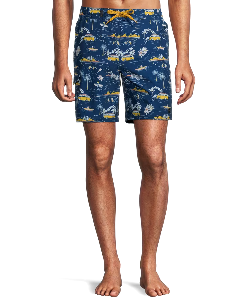 FarWest Men's All-Over-Print Quick Dry E-Board Shorts