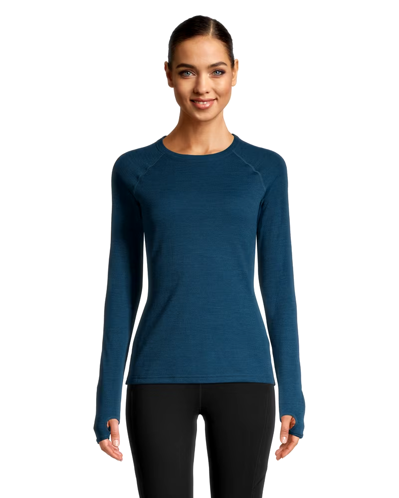 WindRiver Women's Merino Wool T-Max Heat Crew Neck Long Sleeve Top - Teal