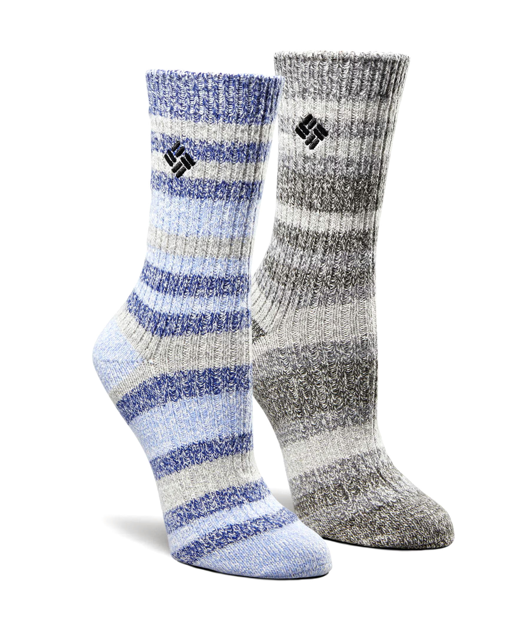 Columbia Women's 2-Pack Super Soft Canyon Stripe Crew Sock
