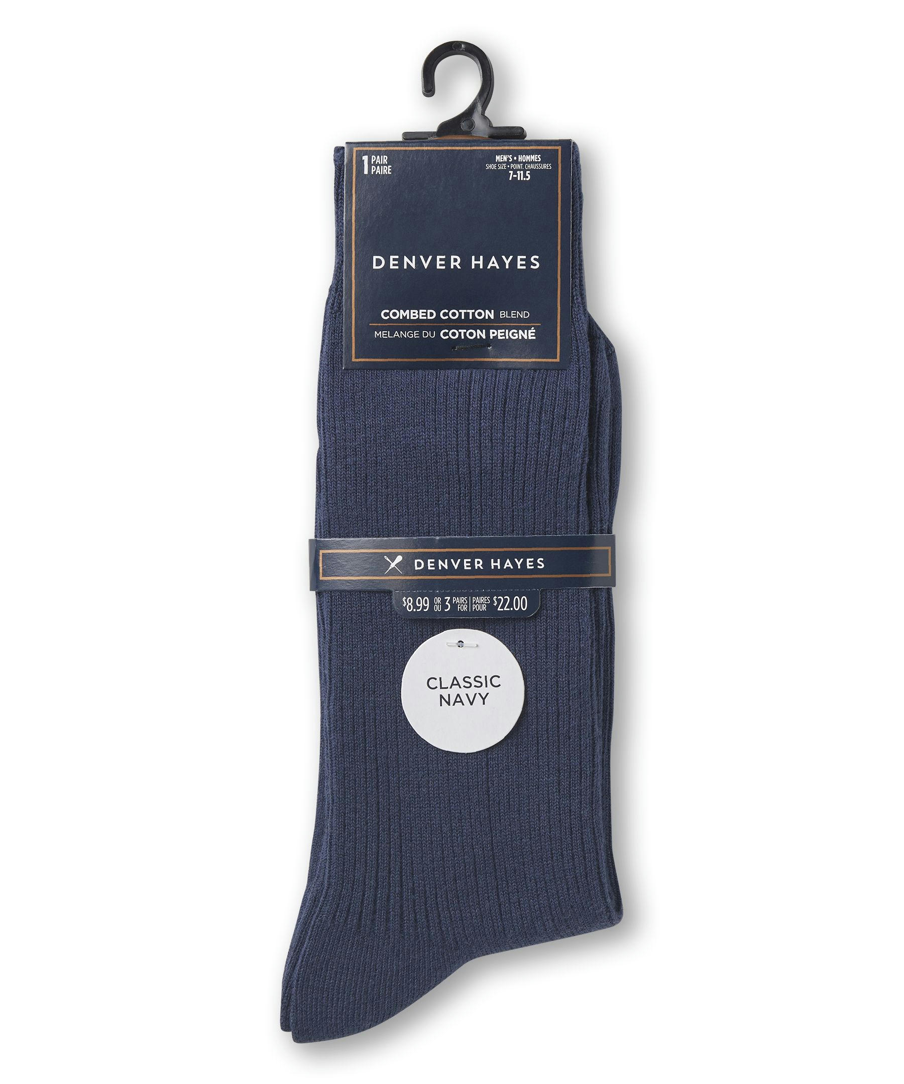 Denver Hayes Men's FRESHTECH® Casual Rib Crew Socks