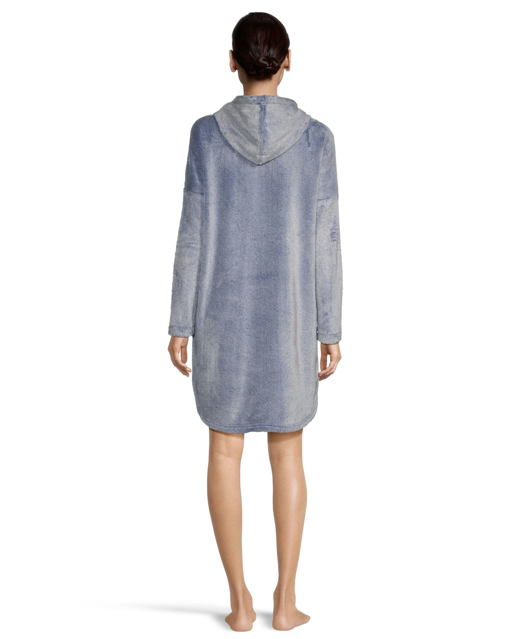 Denver Hayes Women's Plush Velour Hooded Night Shirt