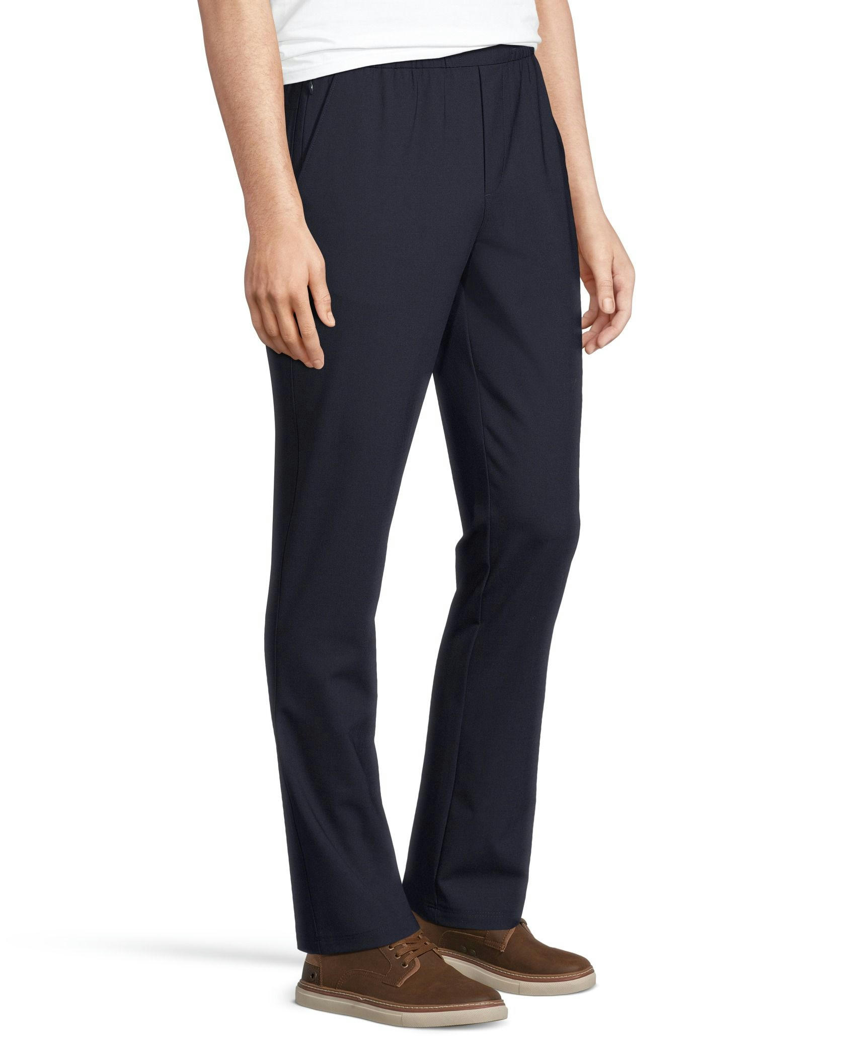 DENVER HAYES Men's Slim Fit Stretch Waist Wool Pull-On Hybrid Pants