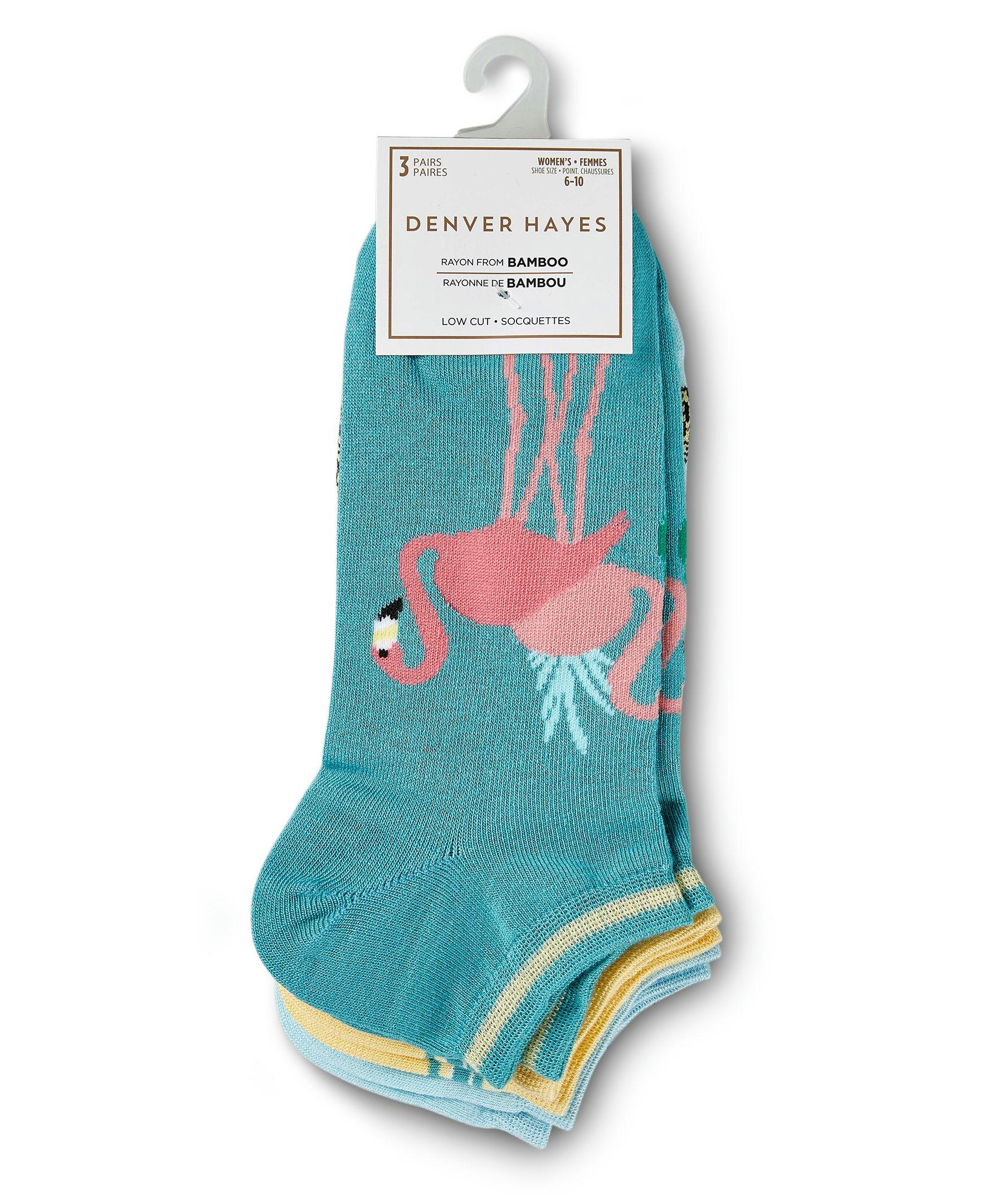 Denver Hayes Women's 3-Pack Bamboo Low Cut Socks