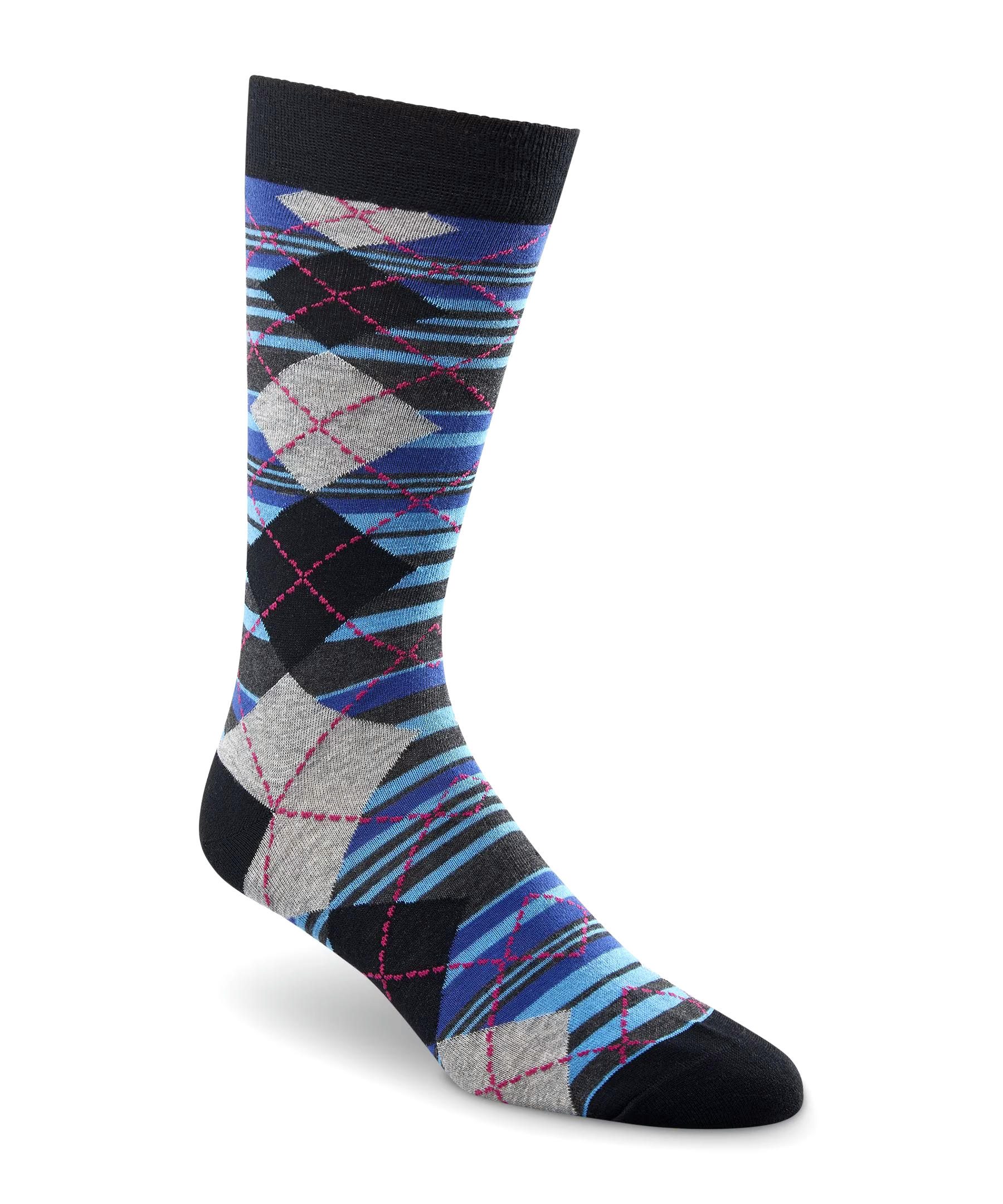 Denver Hayes Men's FRESHTECH® Geometric Pattern Casual Crew Socks