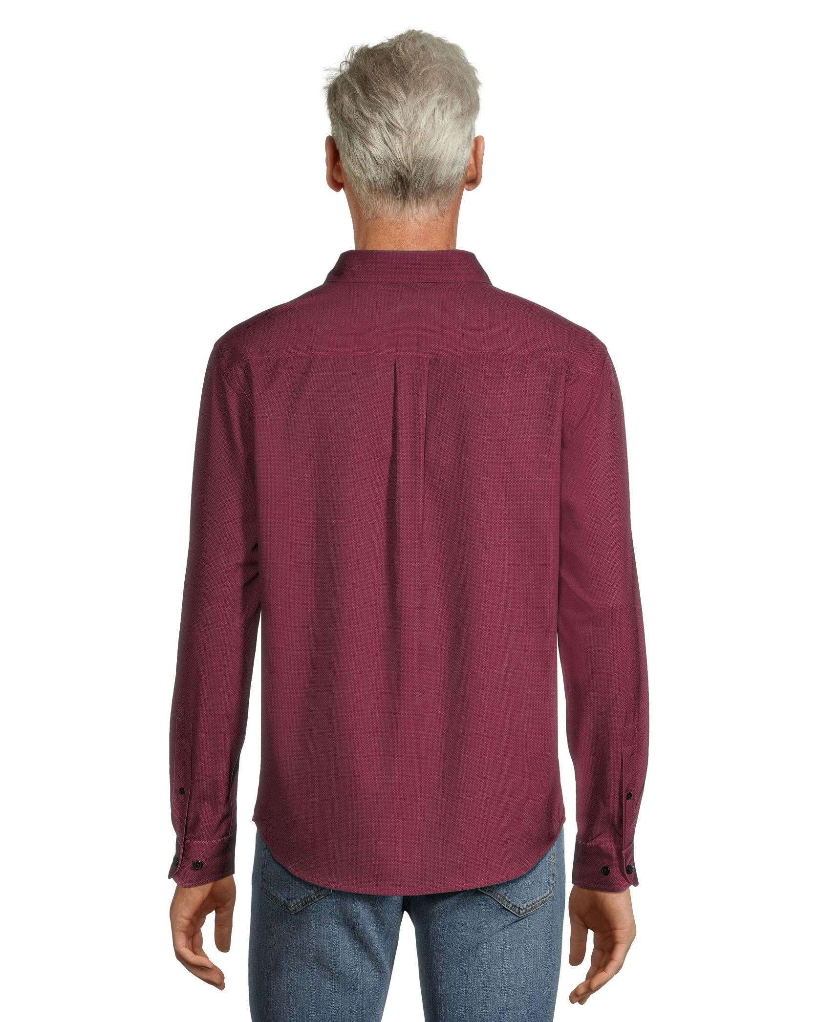 Denver Hayes Men's Hybrid 4-Way Stretch Long Sleeve Button Down Shirt