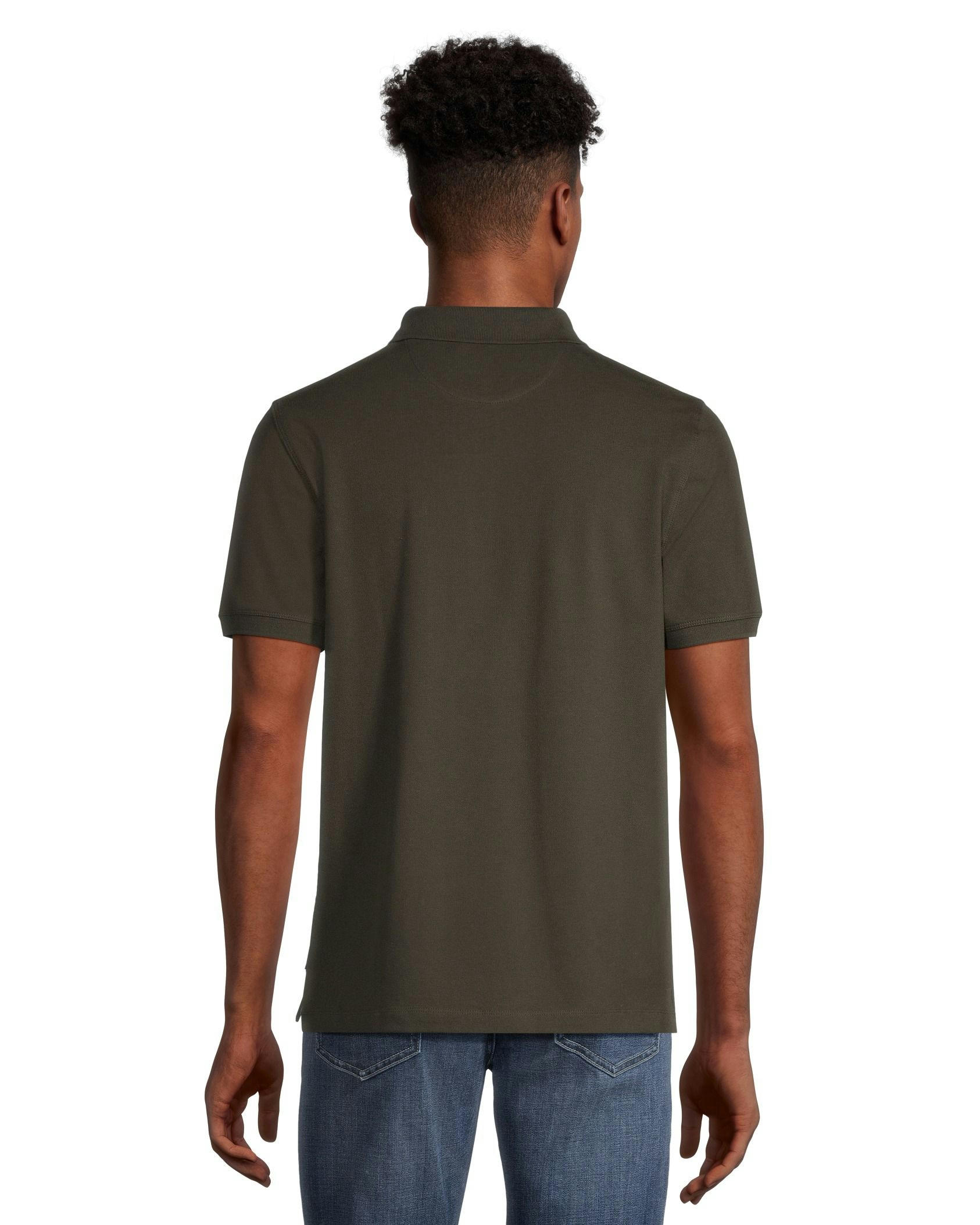 Denver Hayes Men's 50 Wash Stretch Short Sleeve Modern Fit Pique Polo Shirt