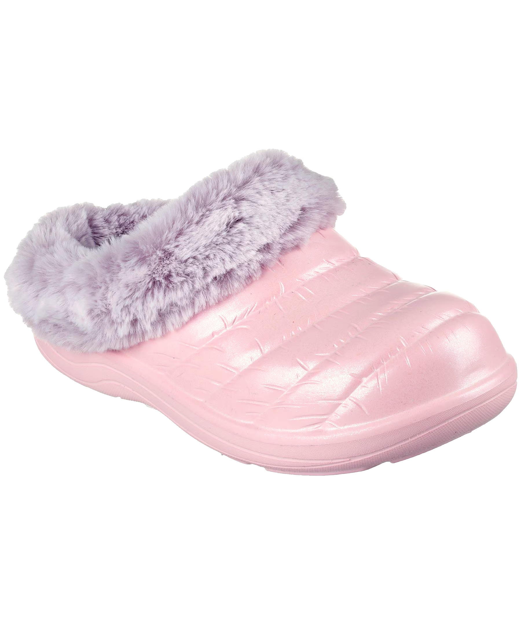 Skechers Girls' Preschool Foamies Cozy Camper Puffer Clogs with Fur Trim