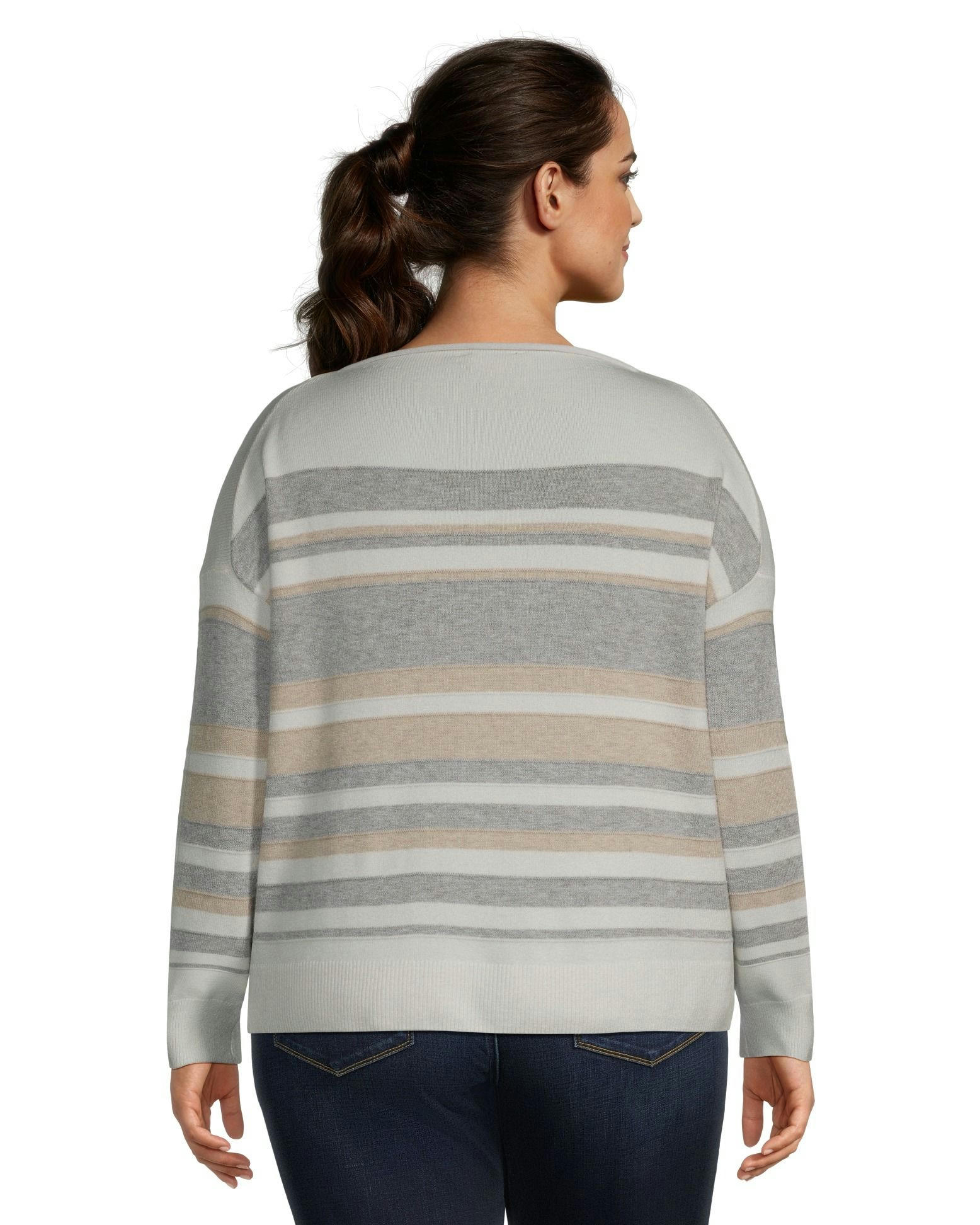 Denver Hayes Women's Semi Fitted Cozy Novelty Stitch Boat Neck Pullover