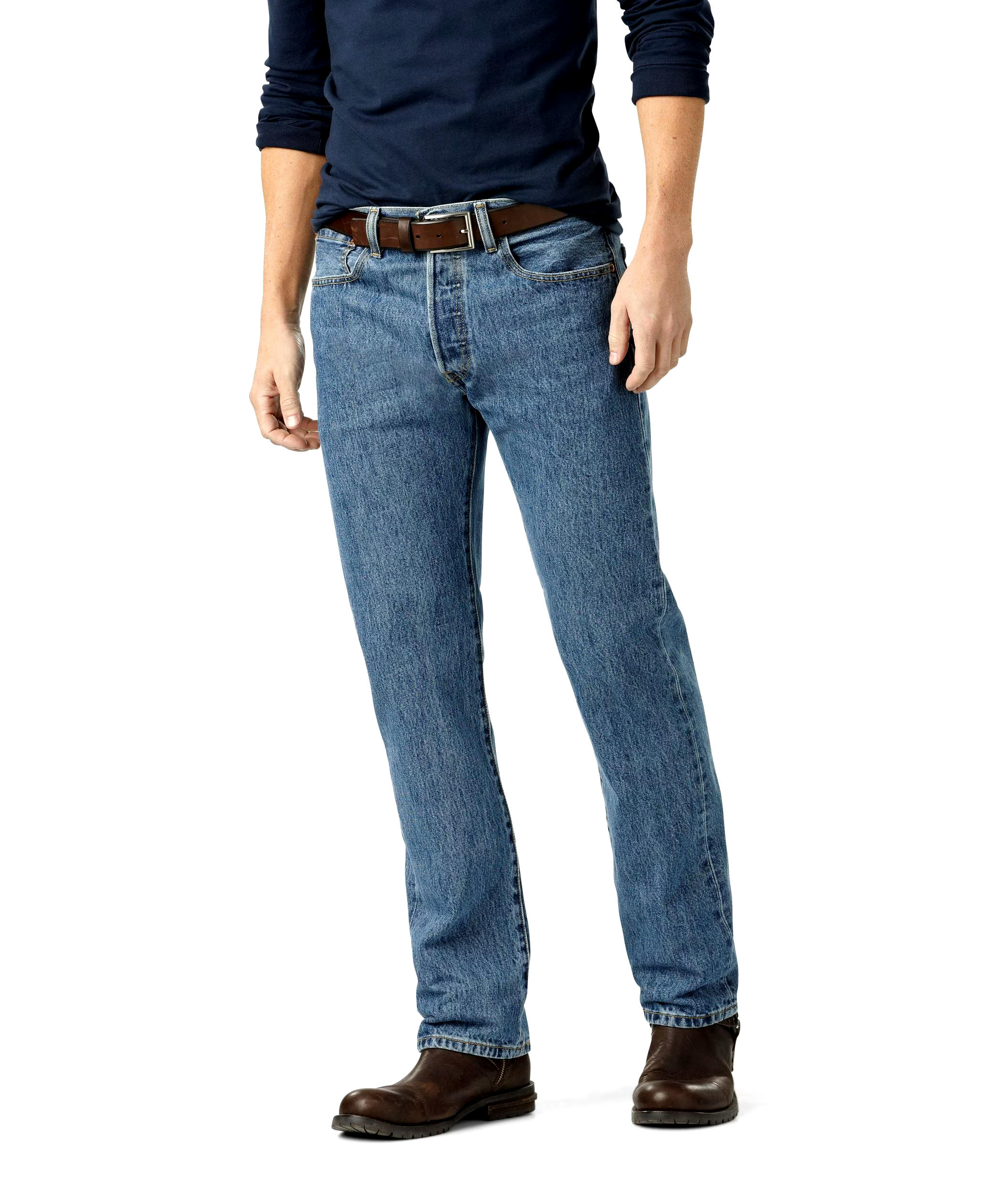 Levi's Men's 501 Original Fit Stone Washed Jeans - Denim