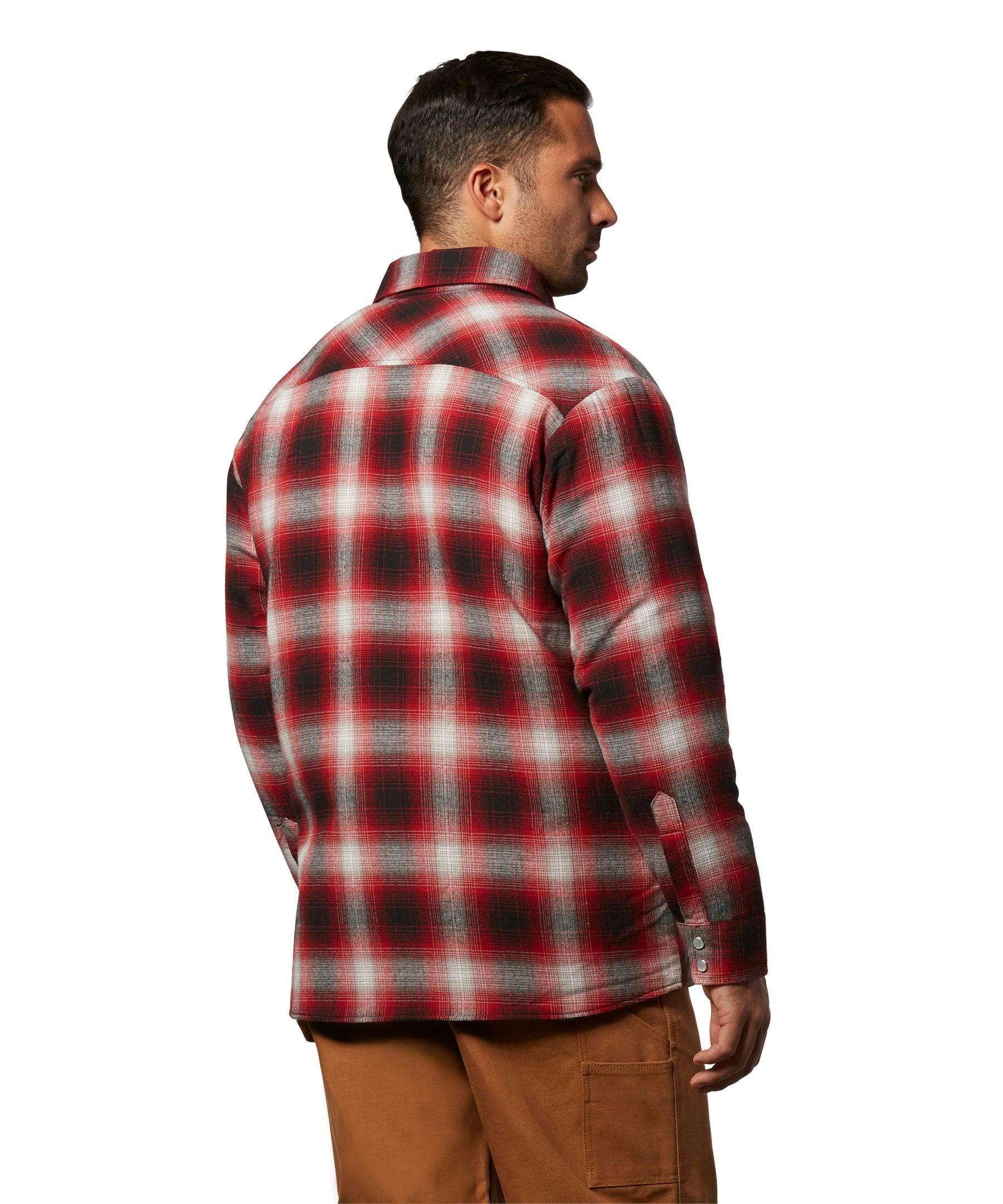 Aggressor Men's Snap-Front Insulated Quilted Flannel Work Shirt