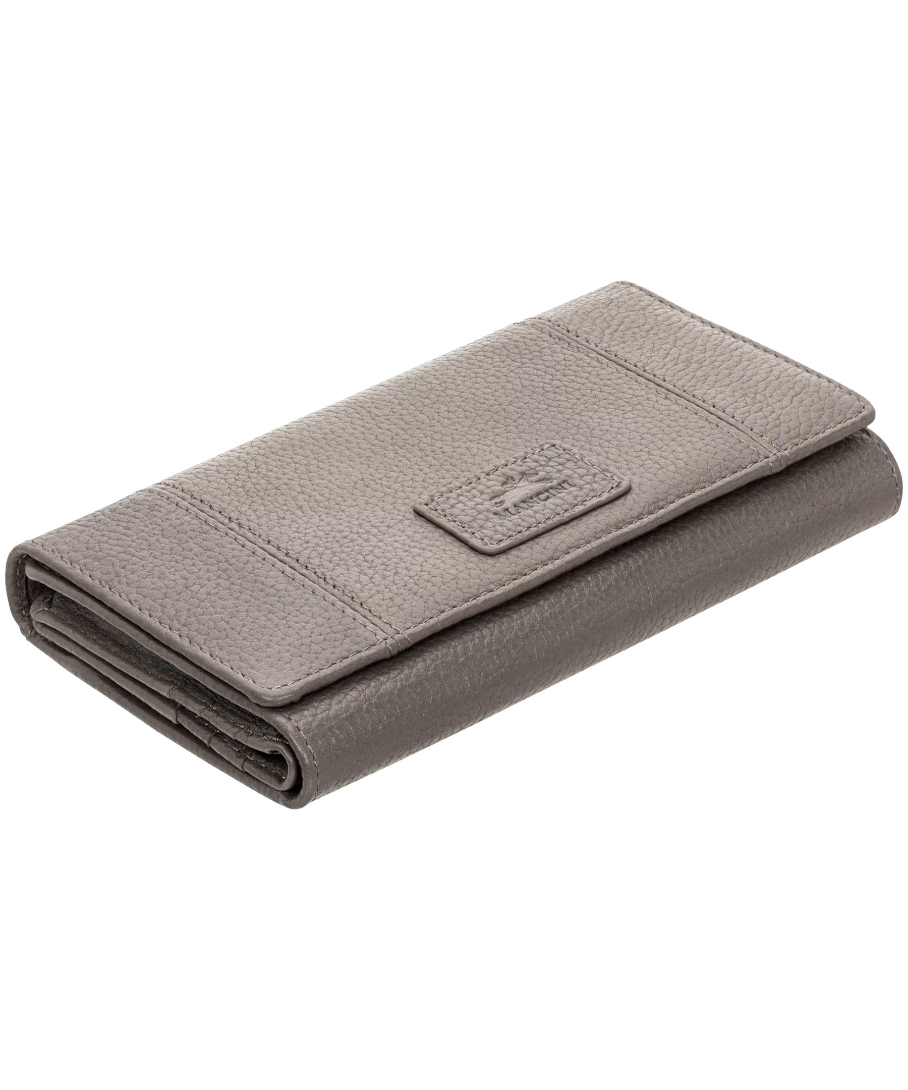 Mancini Leather Goods Women's Pebelled RFID Secure Trifold Wing Wallet
