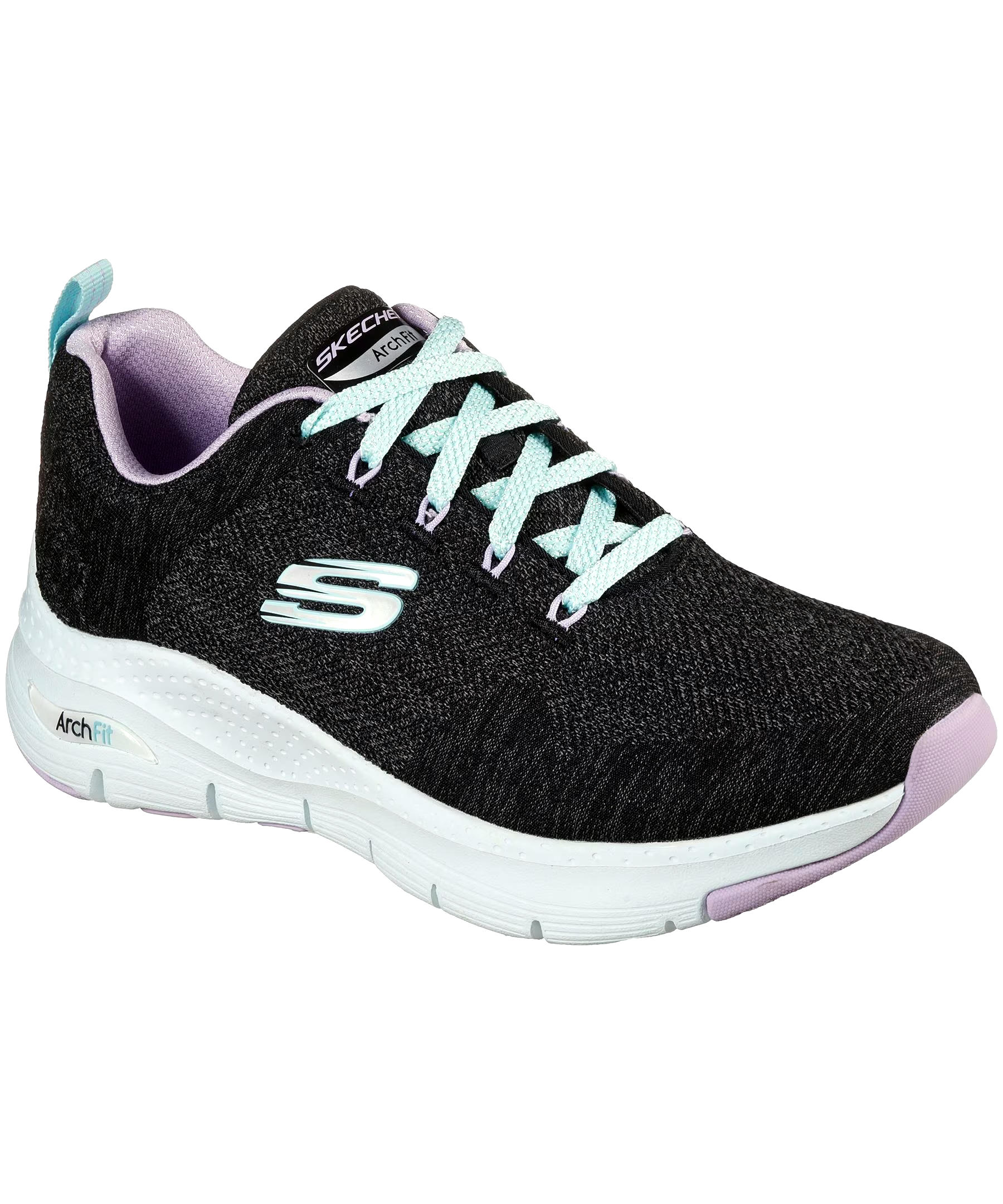 Skechers Women's Arch Fit Comfy Wave Lace-Up Shoes - Black