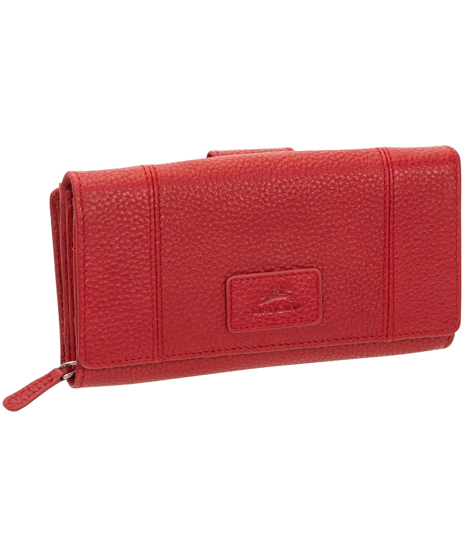 Mancini Leather Goods Women's Pebelled RFID Secure Medium Clutch Wallet