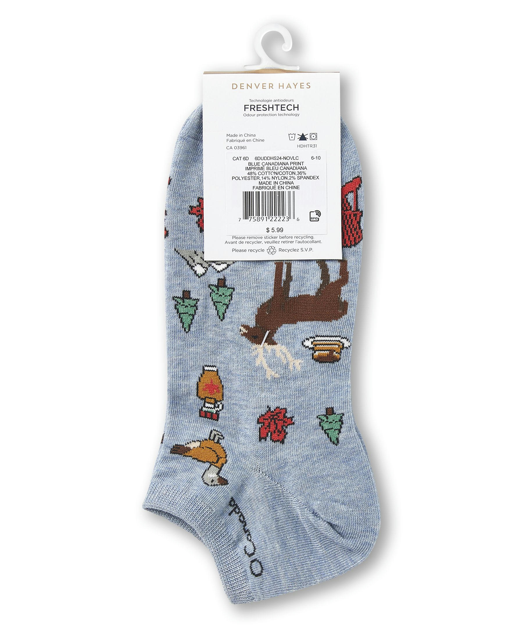 Denver Hayes Women's Patterned Low Cut Socks