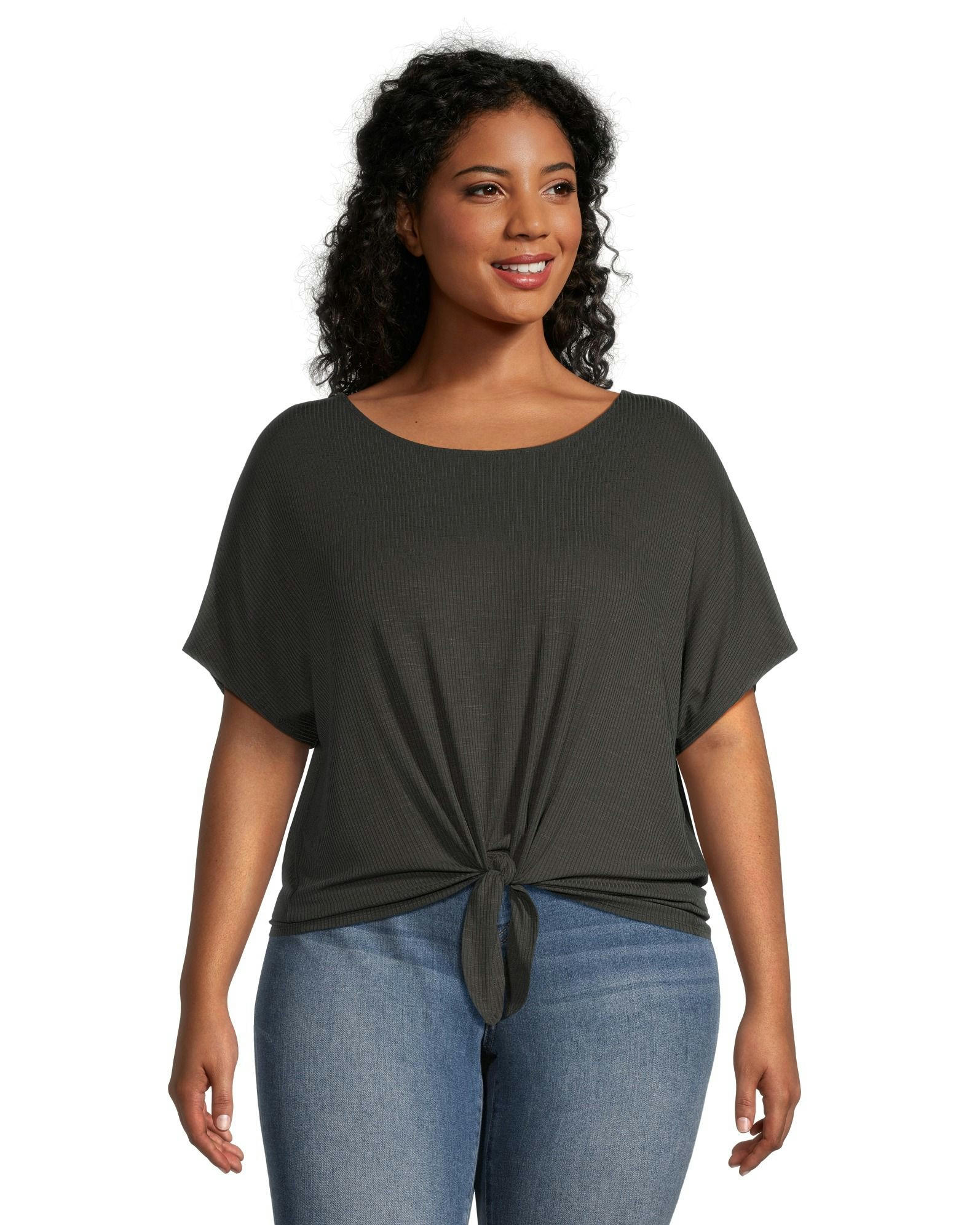 Denver Hayes Women's Relaxed Fit Tie Front T Shirt