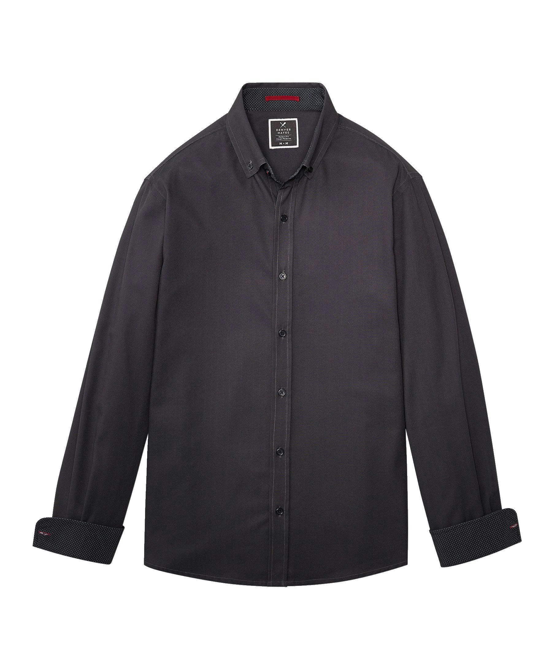 Denver Hayes Men's Hybrid 4-Way Stretch Long Sleeve Button Down Shirt