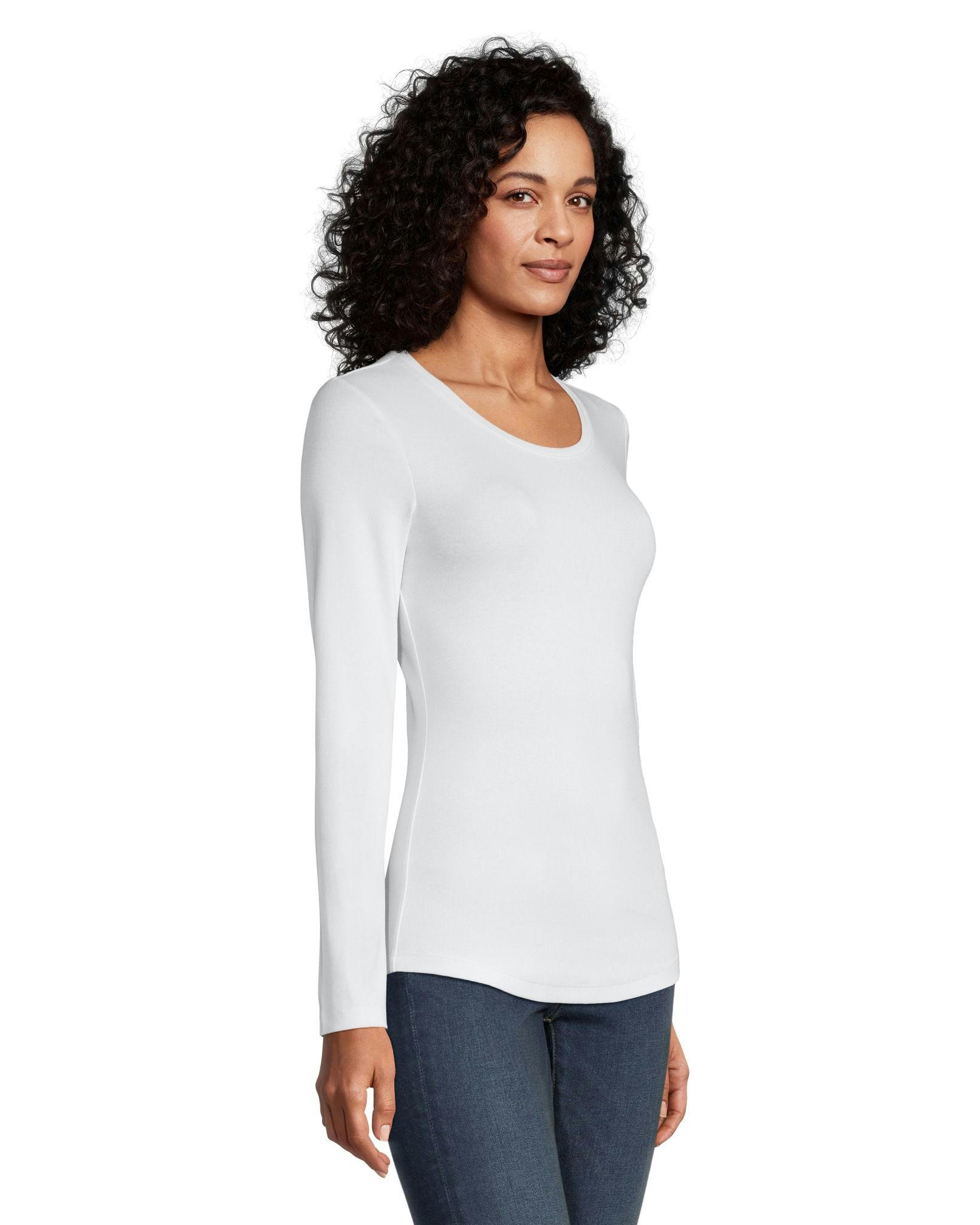 Denver Hayes Women's Fitted Long Sleeve Crewneck T Shirt