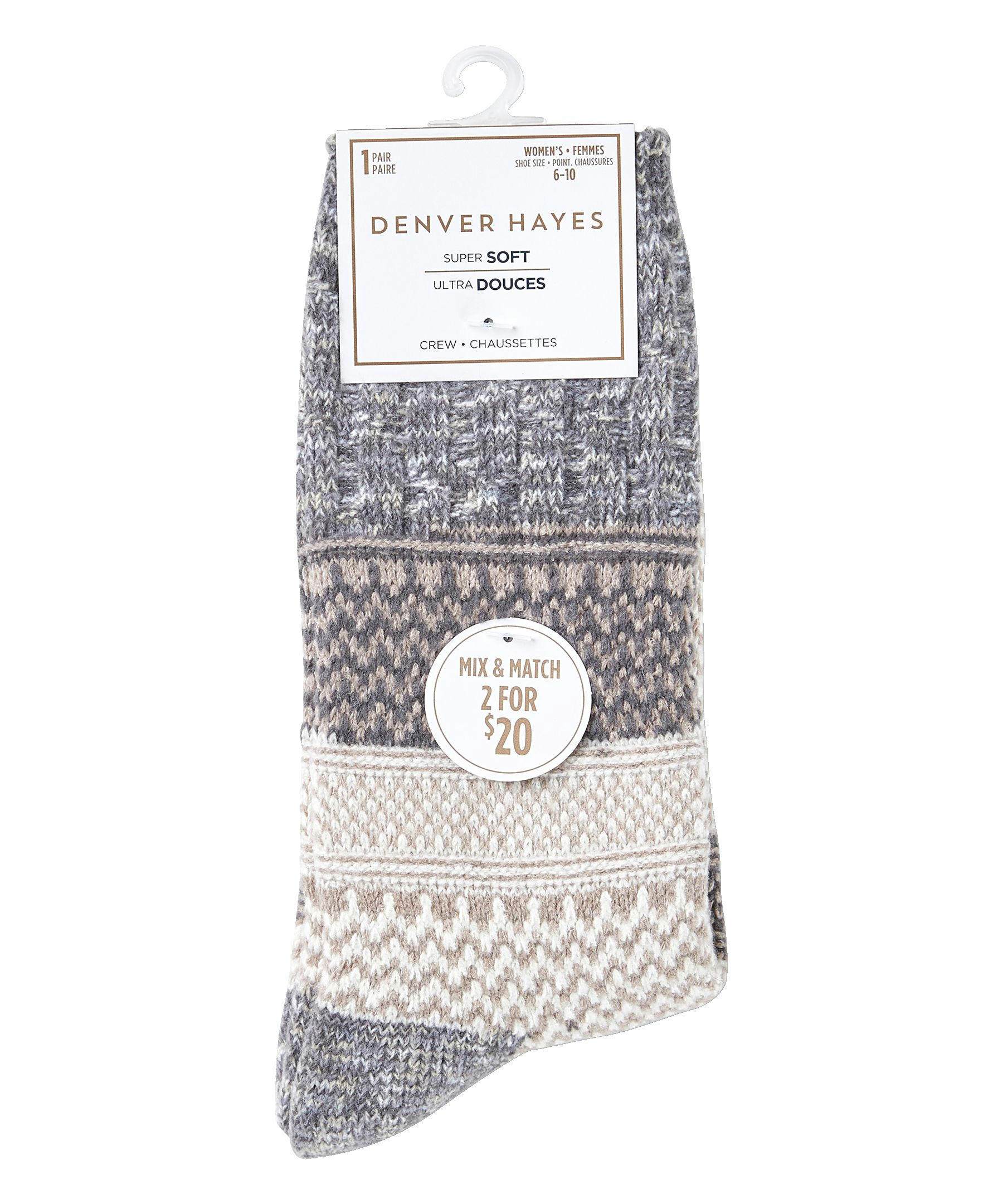 Denver Hayes Women's Super Soft Crew Socks