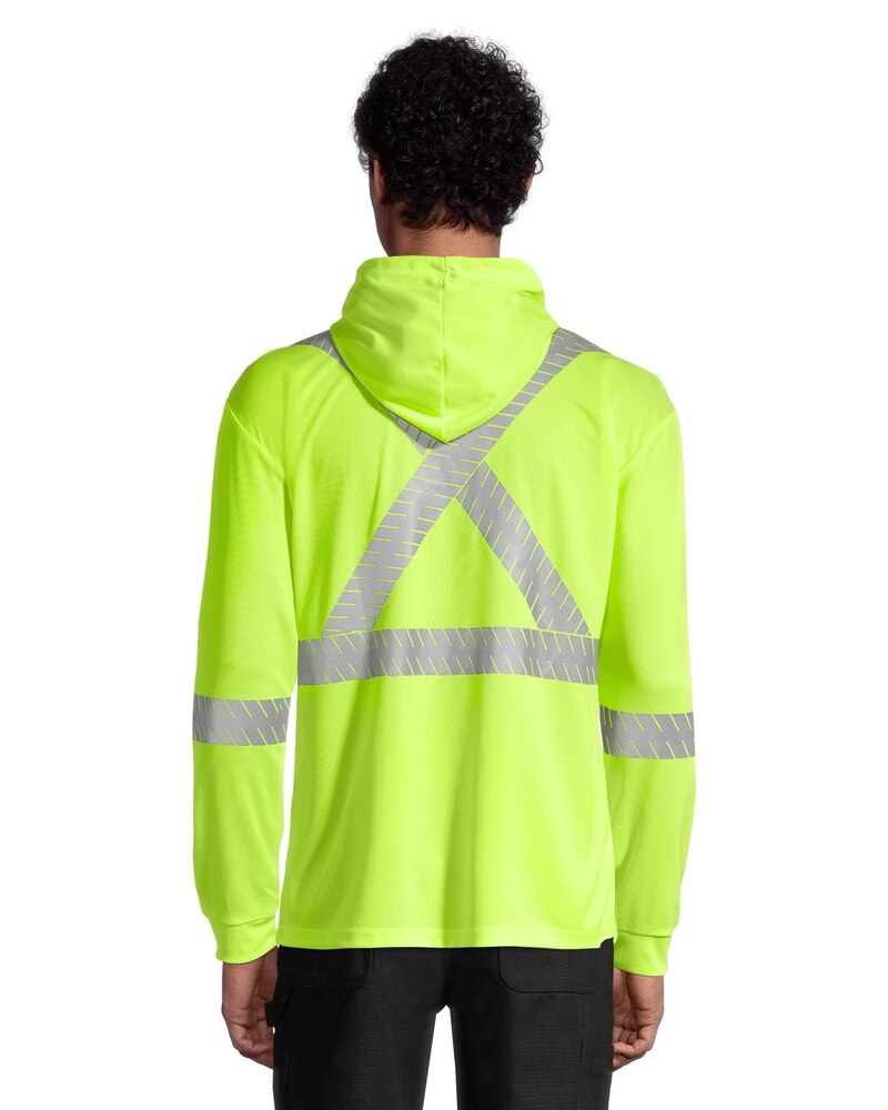 Pioneer Men's Hi-Vis Yellow Birdseye Safety Hoodie Shirt