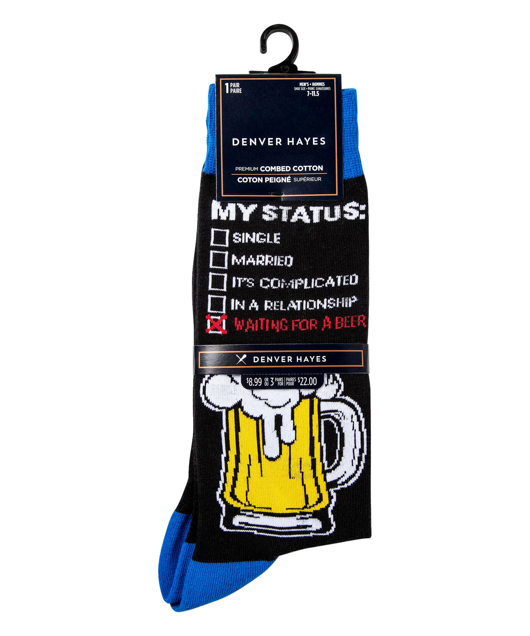 Denver Hayes Men's Novelty Beer Pattern Crew Socks