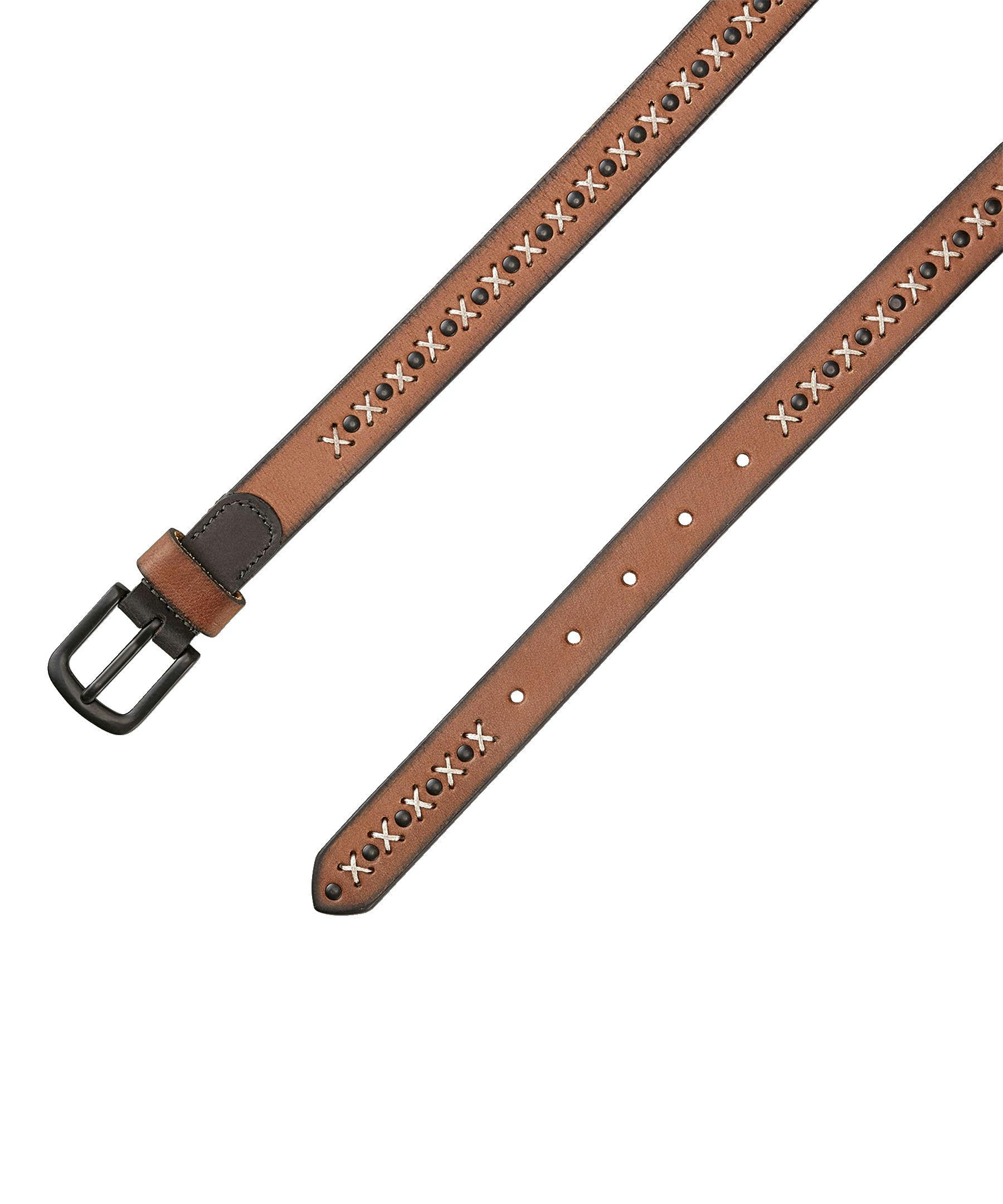 Denver Hayes Women's Cross Stitched Studded Belt