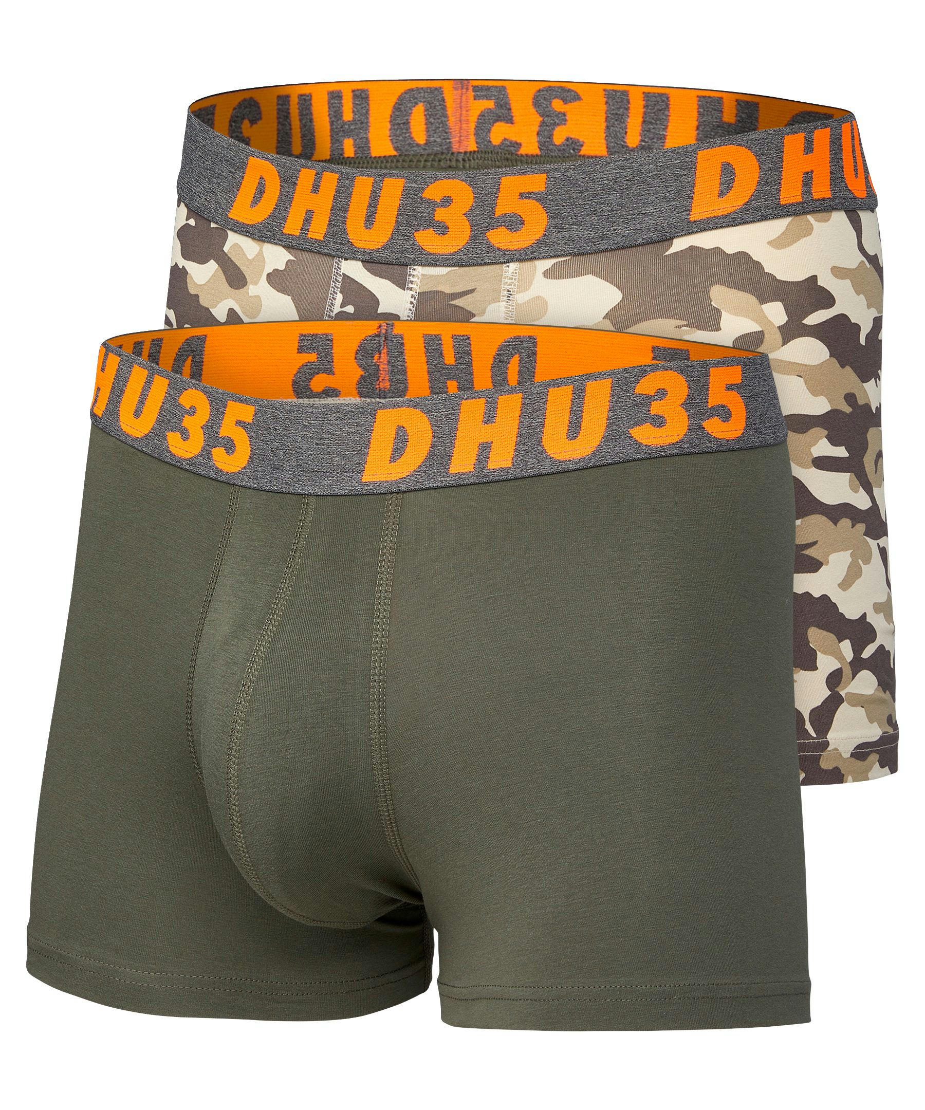 Denver Hayes Men's 2 Pack Fashion Side X Side Cotton Stretch Trunk Briefs with Elastic Waistband