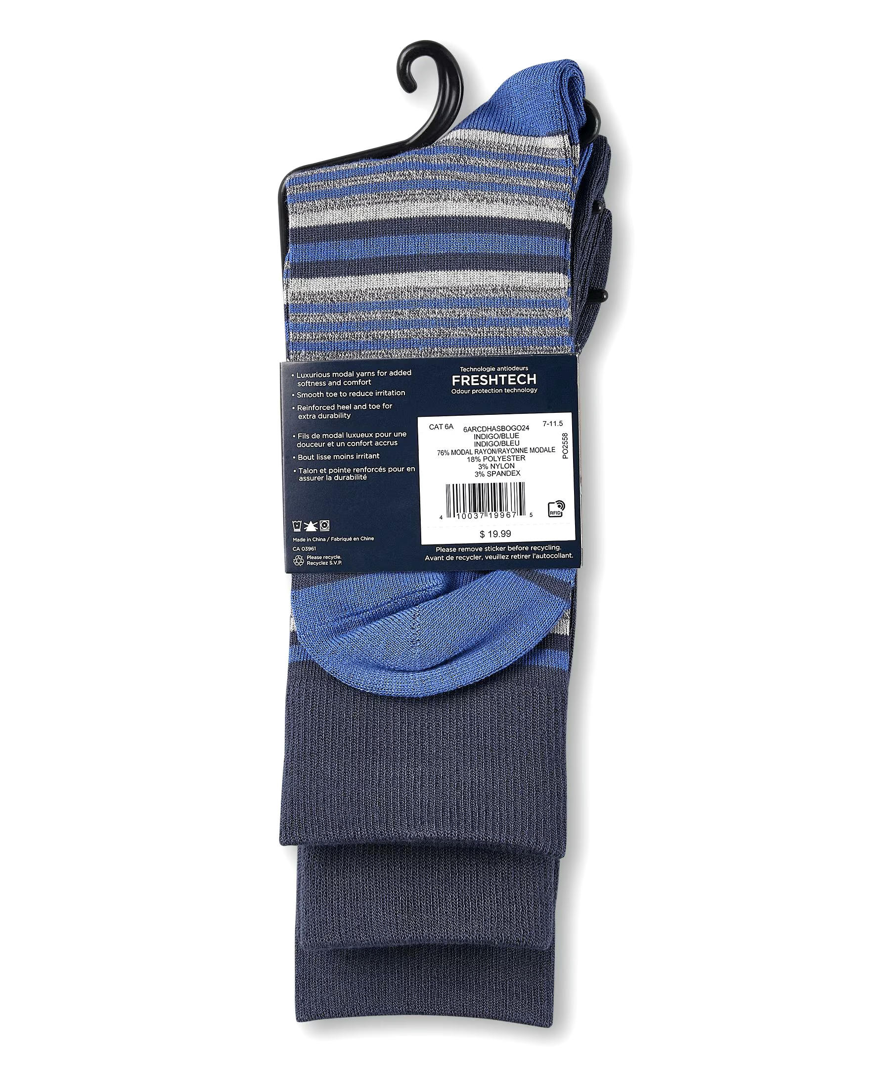 Denver Hayes Men's Casual Crew Socks, 3 Pack