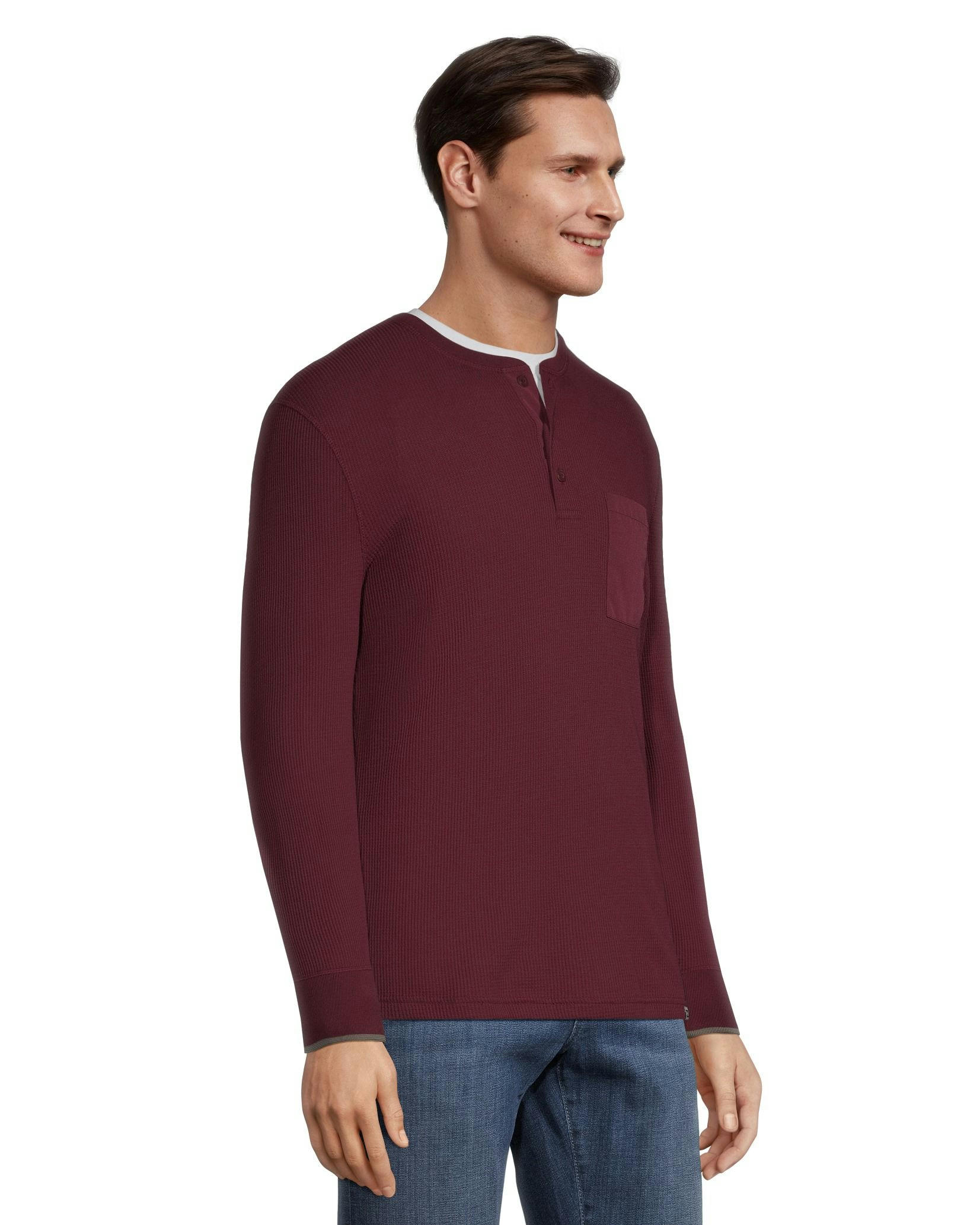 Helly Hansen Men's Long Sleeve Waffle Knit Henley Shirt