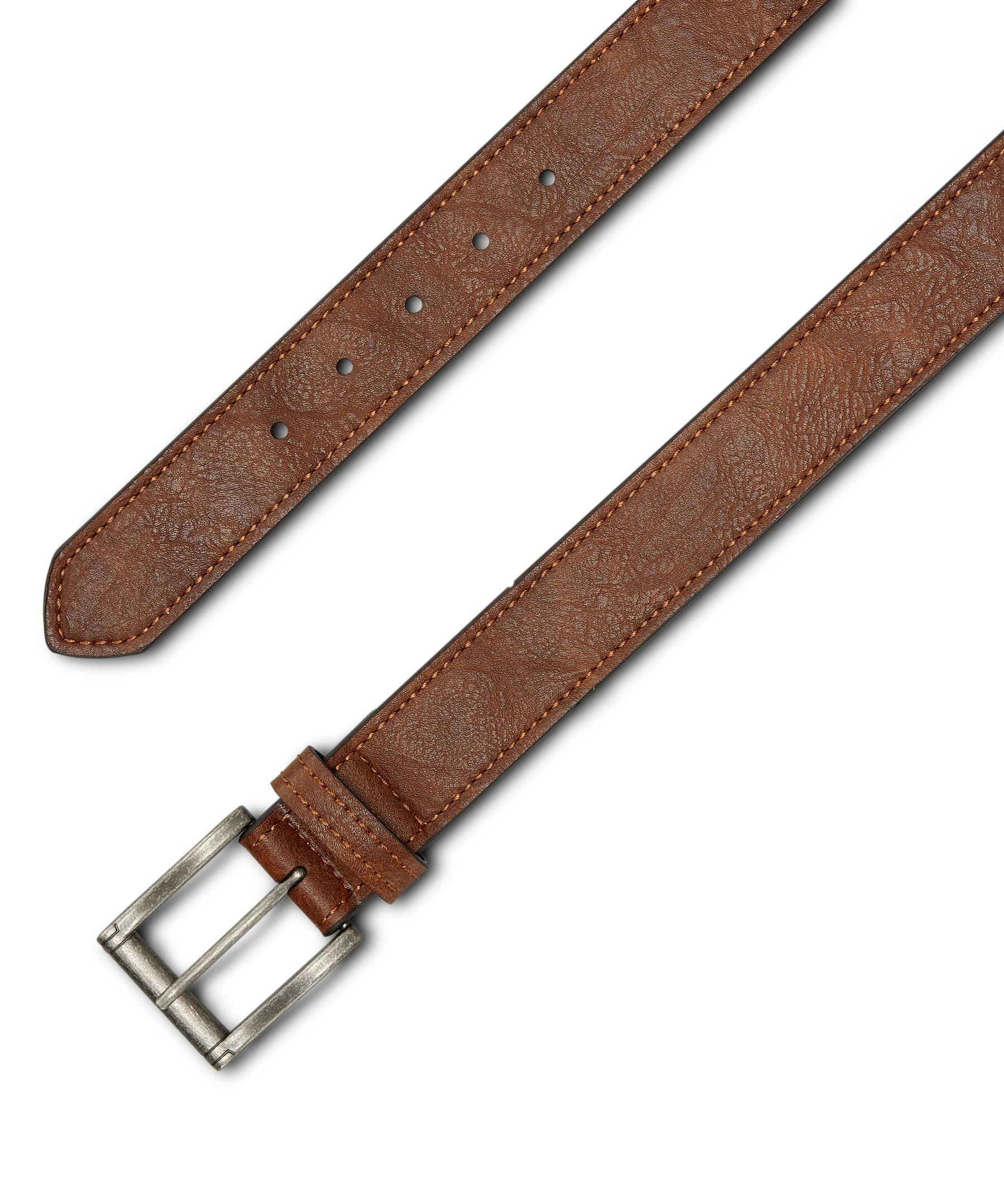 Denver Hayes Men's Durable Stitched Leather Belt