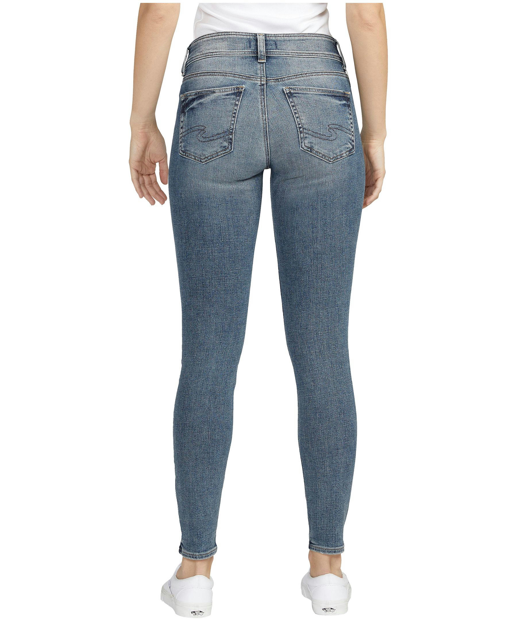 Silver Women's Suki Mid Rise Curvy Fit Skinny Jeans